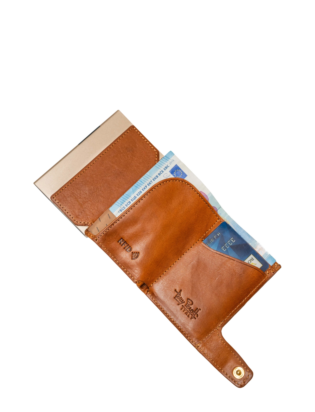 Tony Perotti - Furbo cardholder w/ banknote and coin pocket - kartenetuis - cognac - 5
