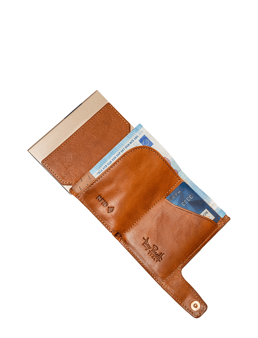 Tony Perotti - Furbo cardholder w/ banknote and coin pocket - kaardihoidjad - cognac - 5