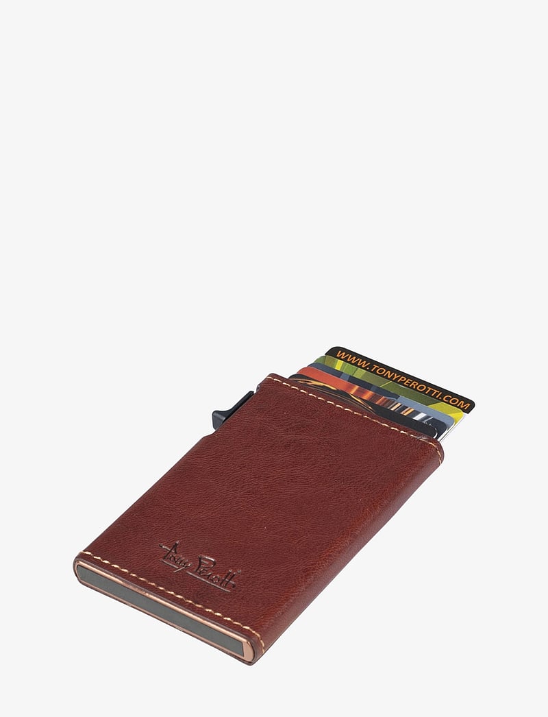 Tony Perotti - Furbo Slim Cardholder with outside card slot - korttikotelot - dark brown - 0