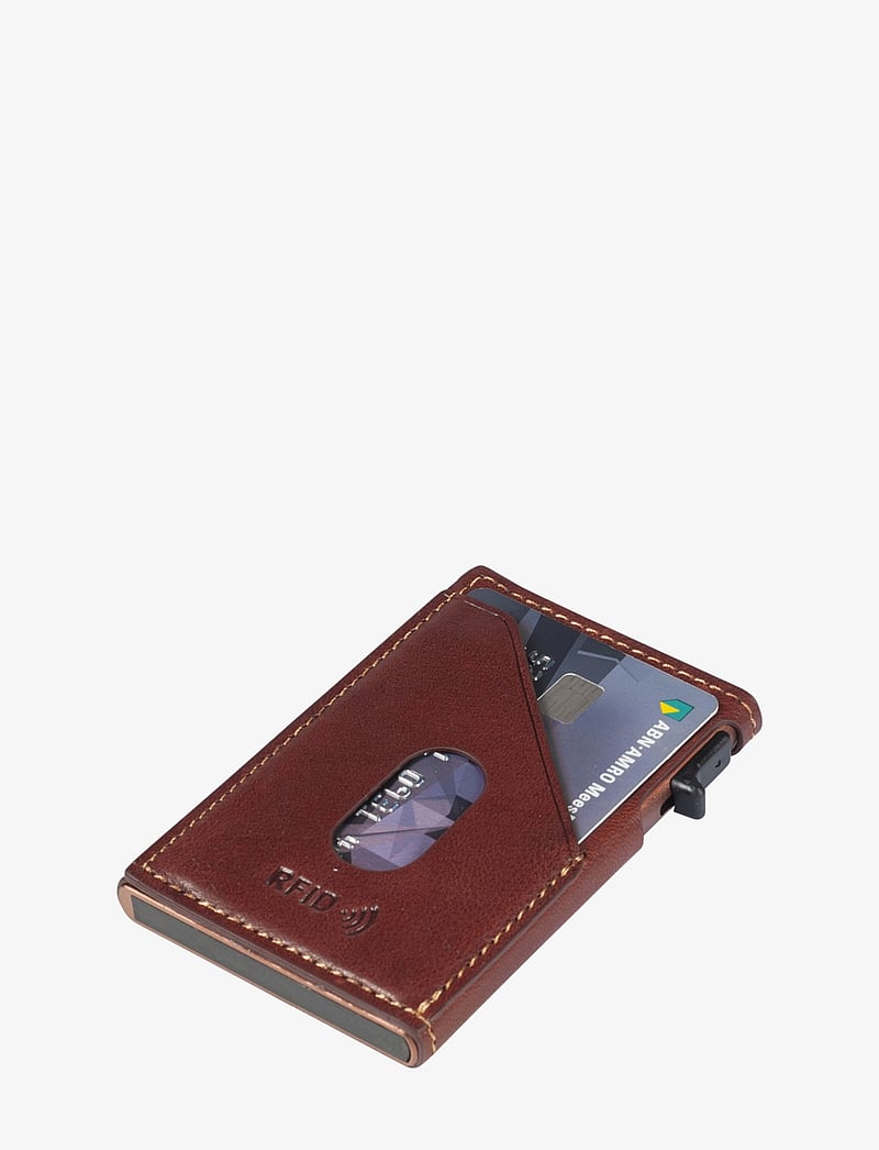Tony Perotti - Furbo Slim Cardholder with outside card slot - korttikotelot - dark brown - 1