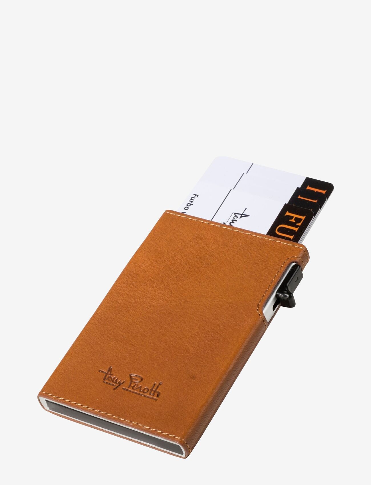 Tony Perotti - Furbo Slim Cardholder with outside card slot - kortholdere - cognac - 0