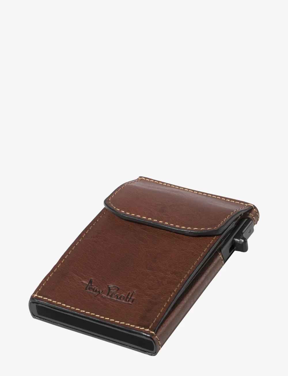 Tony Perotti - Furbo Slim Cardholder with coin pocket - korthållare - dark brown - 0
