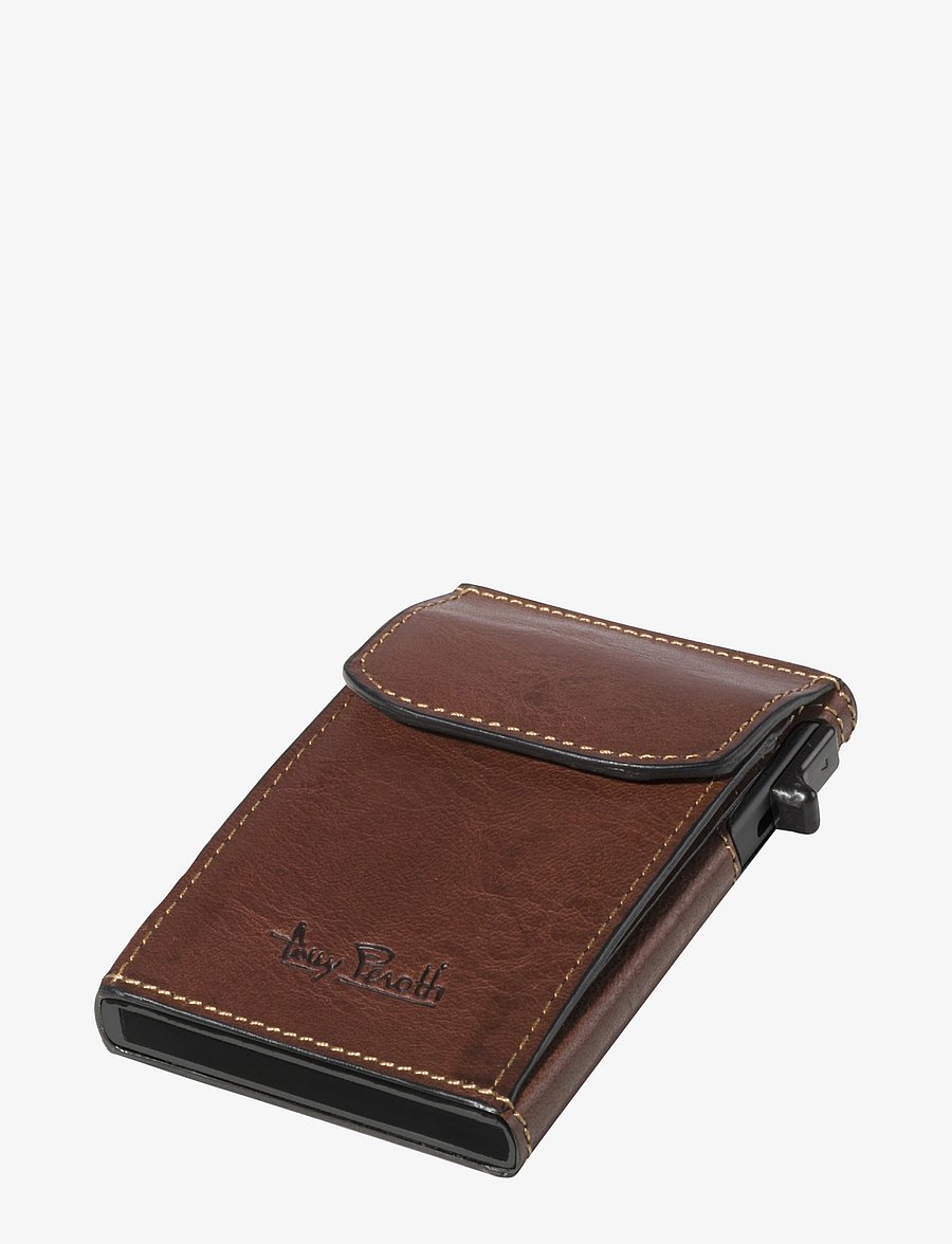 Tony Perotti - Furbo Slim Cardholder with coin pocket - dark brown - 0