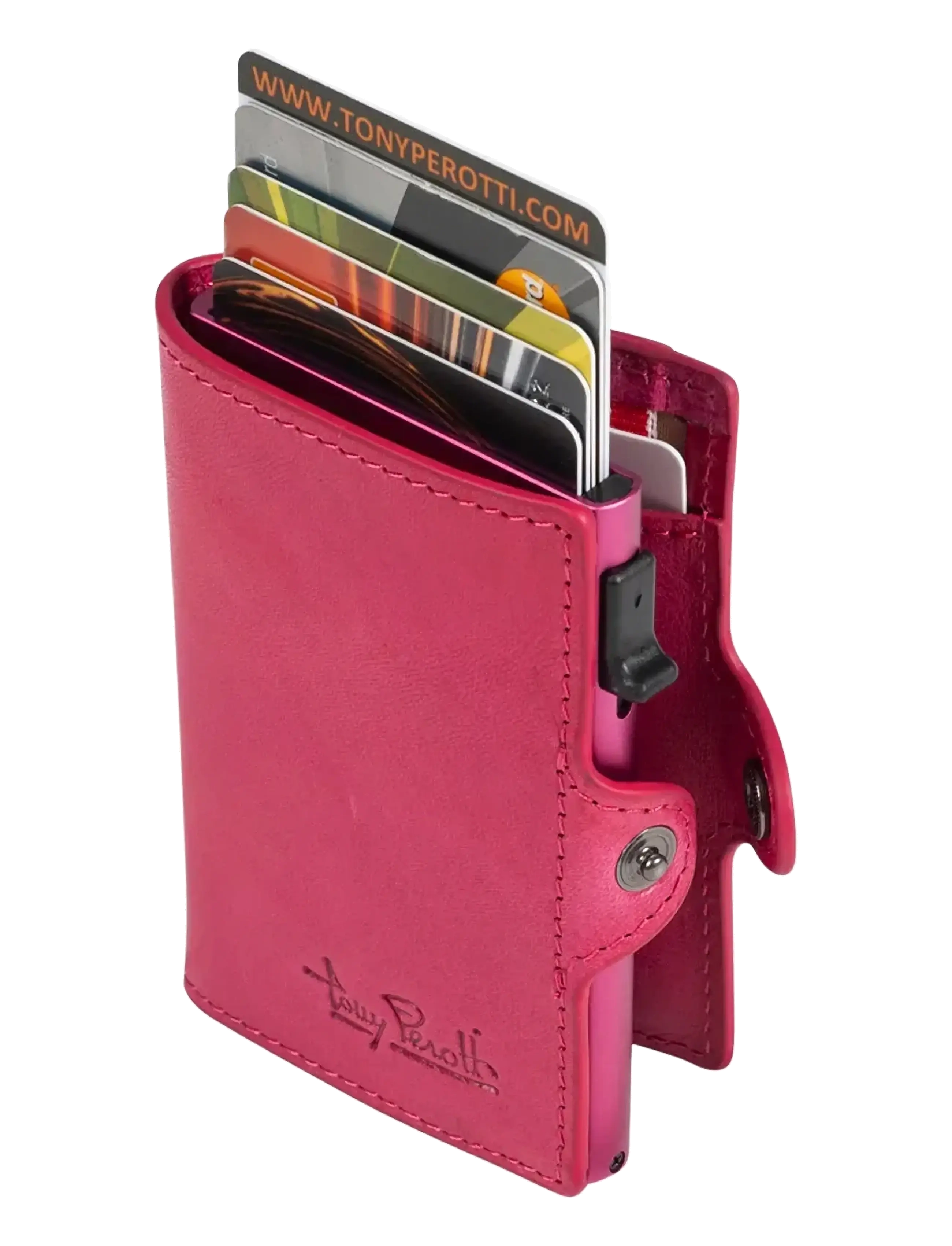 Tony Perotti - Furbo cardholder w/ banknote pocket - etui na karty kredytowe - funchsia - 1