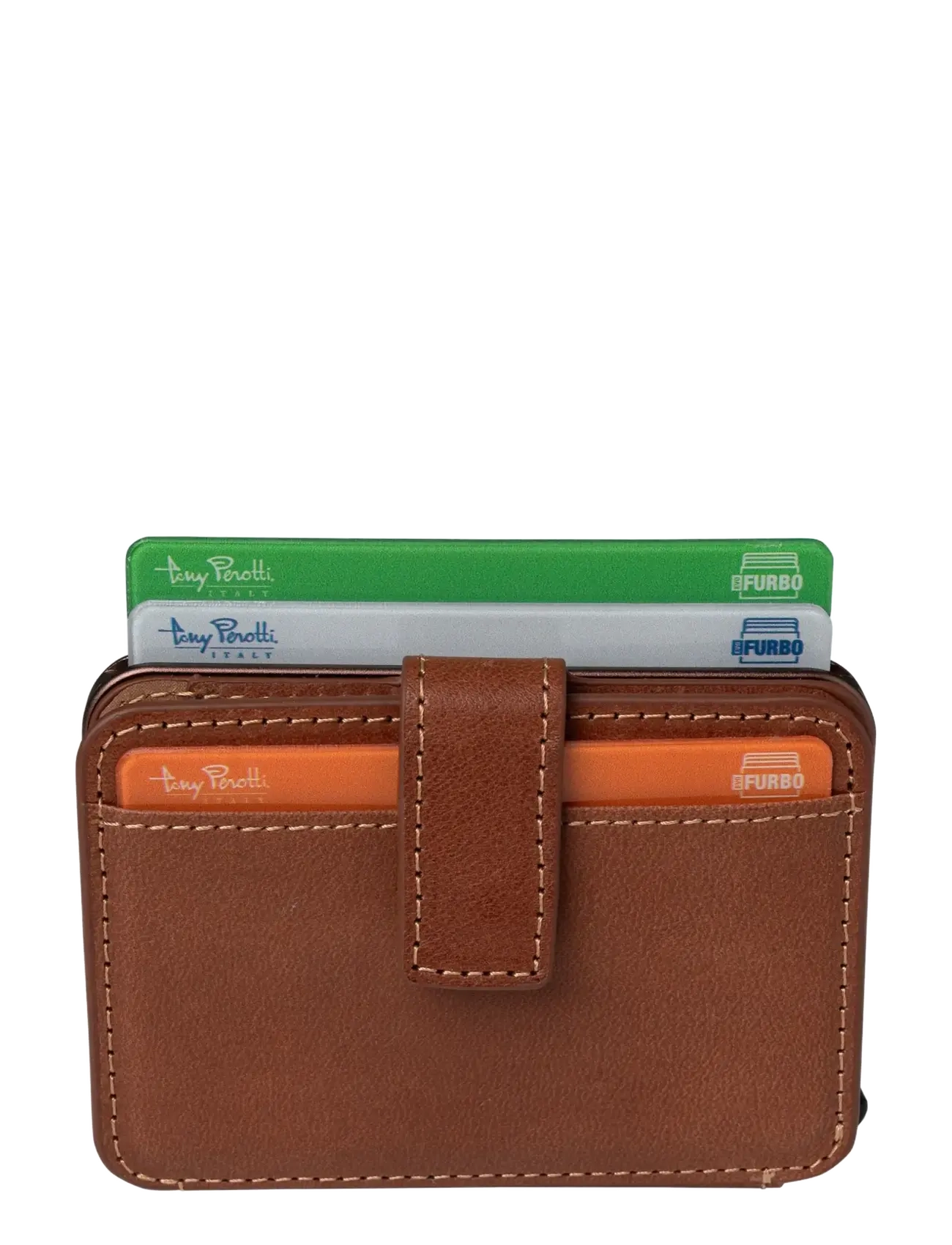 Tony Perotti Furbo Evo Large with banknote and coin compartment - Lompakot ja Kotelot - DARK BROWN / brown