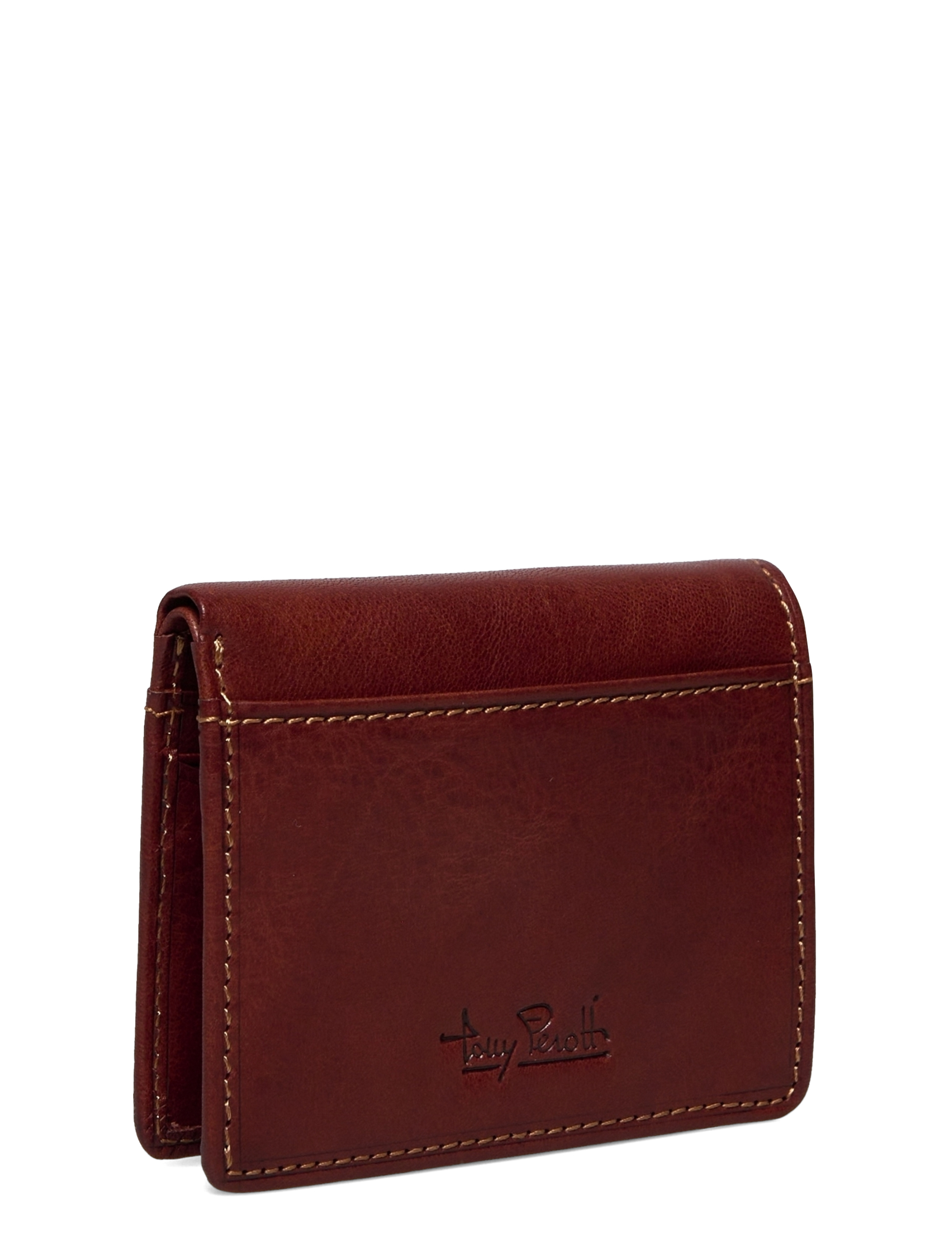 Tony Perotti - Creditcard wallet, fold, w/ banknote pocket - punge - dark brown - 2