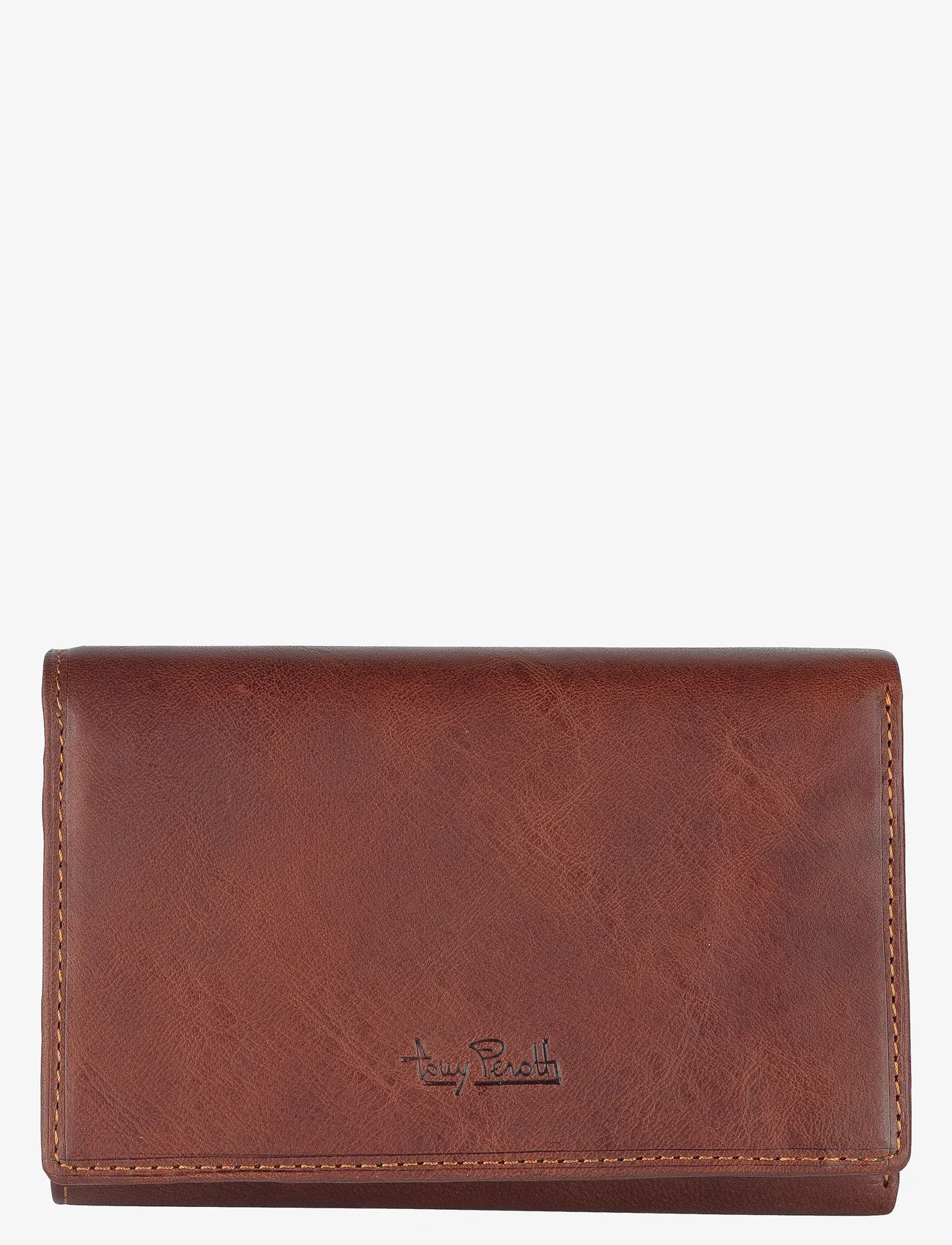 Tony Perotti - 3 fold Mens wallet with coin pocket - lommebøker - dark brown - 0