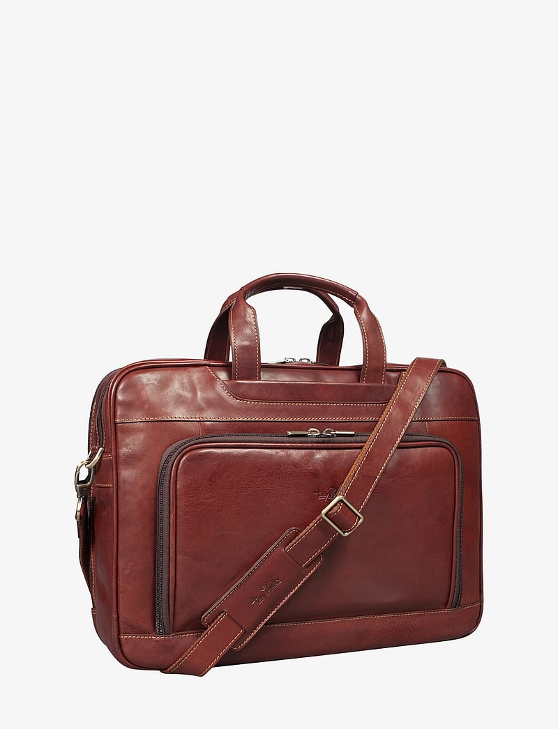 Tony Perotti - 2 compartment Laptop briefcase - igapäevane stiil - brown - 0