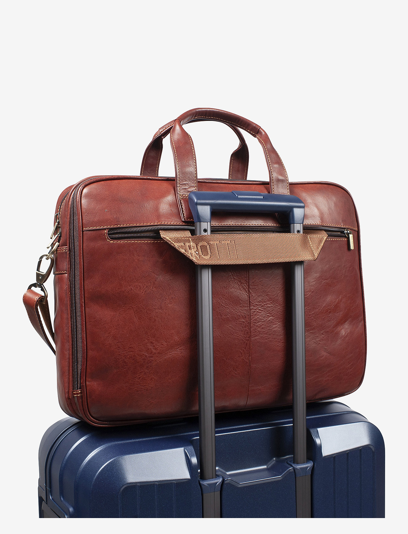 Tony Perotti - 2 compartment Laptop briefcase - igapäevane stiil - brown - 3