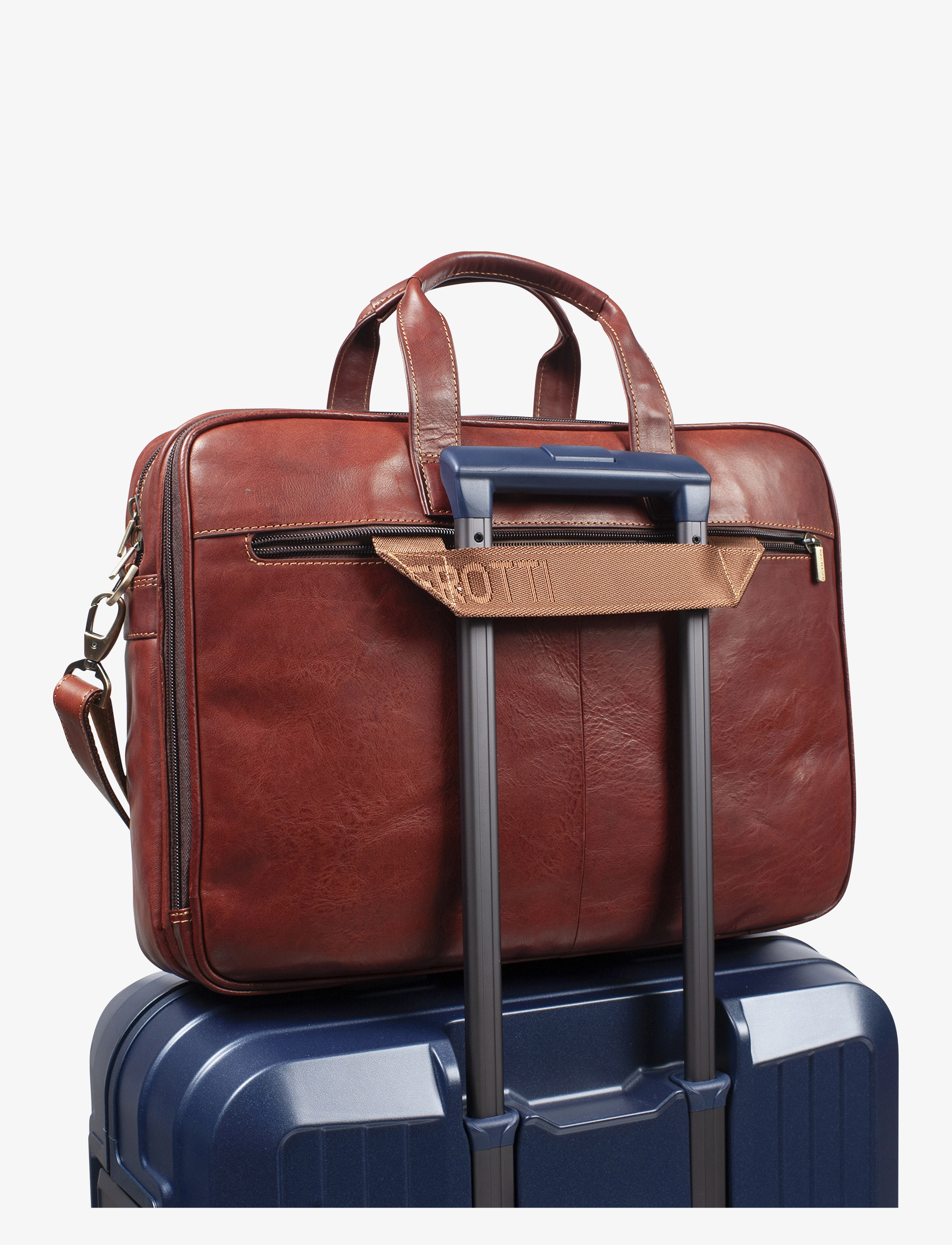 Tony Perotti - 2 compartment Laptop briefcase - everyday style - brown - 3