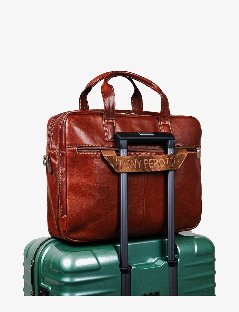 Tony Perotti - 2 Compartment Laptop Briefcase - vardagsstil - dark brown - 3