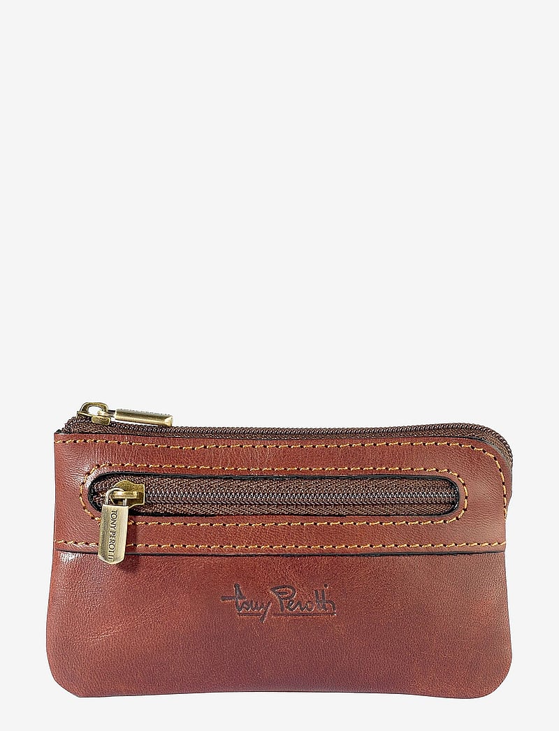 Tony Perotti - Key pouch with zipper and coin pocket - portfele - brown - 0