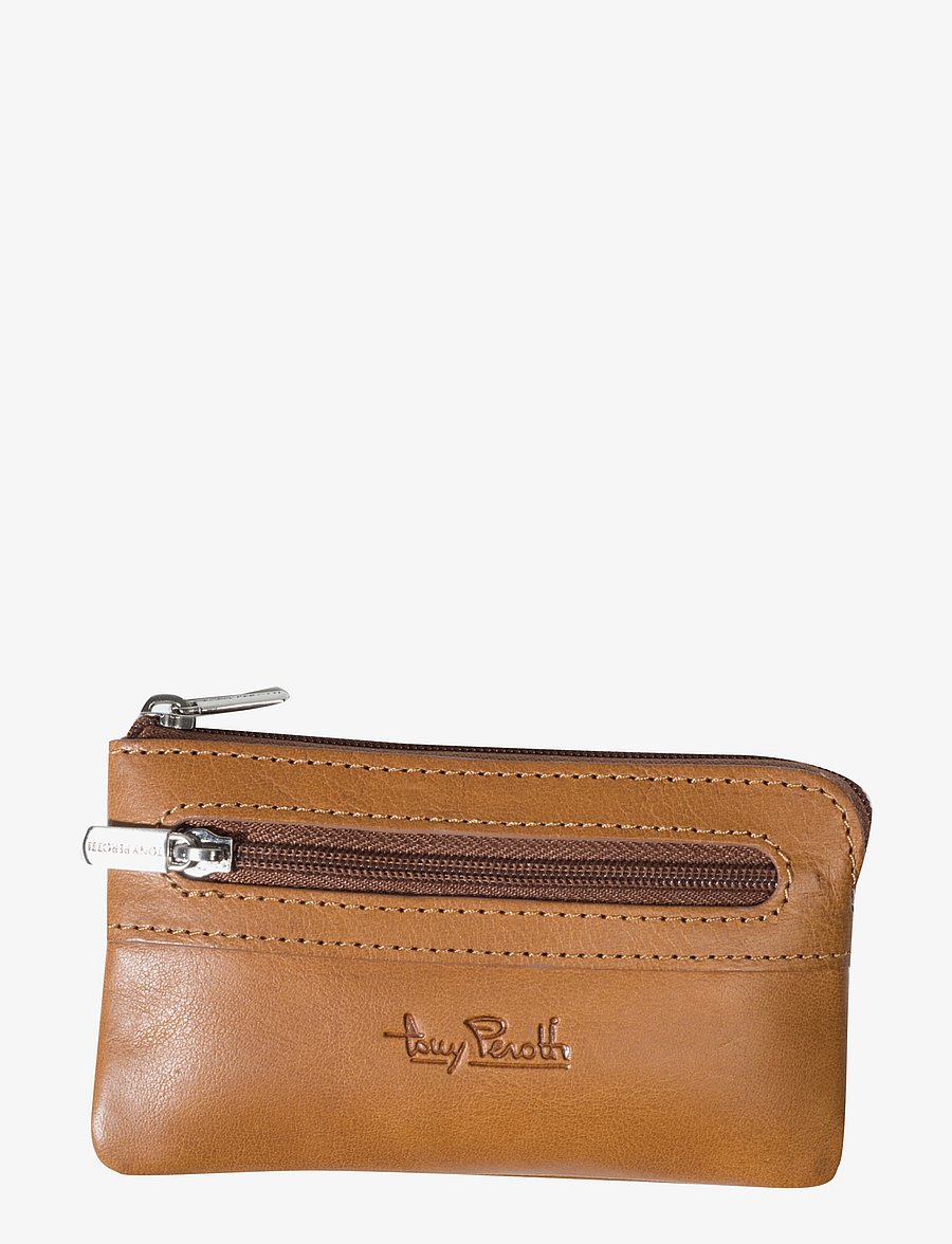 Tony Perotti - Key pouch with zipper and coin pocket - punge - cognac - 0
