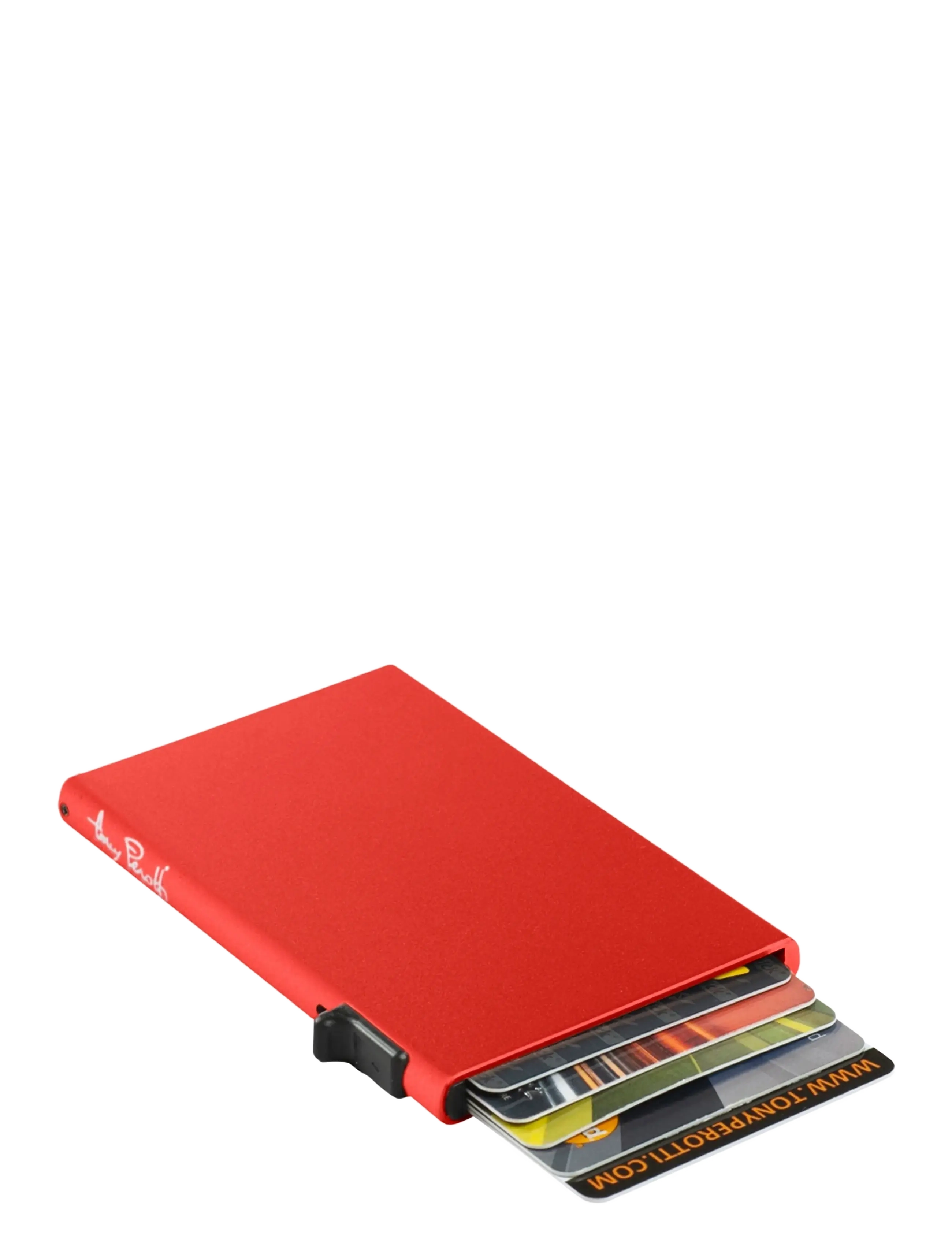 Tony Perotti - Furbo single Aluminum cardholder - kortholdere - red - 1