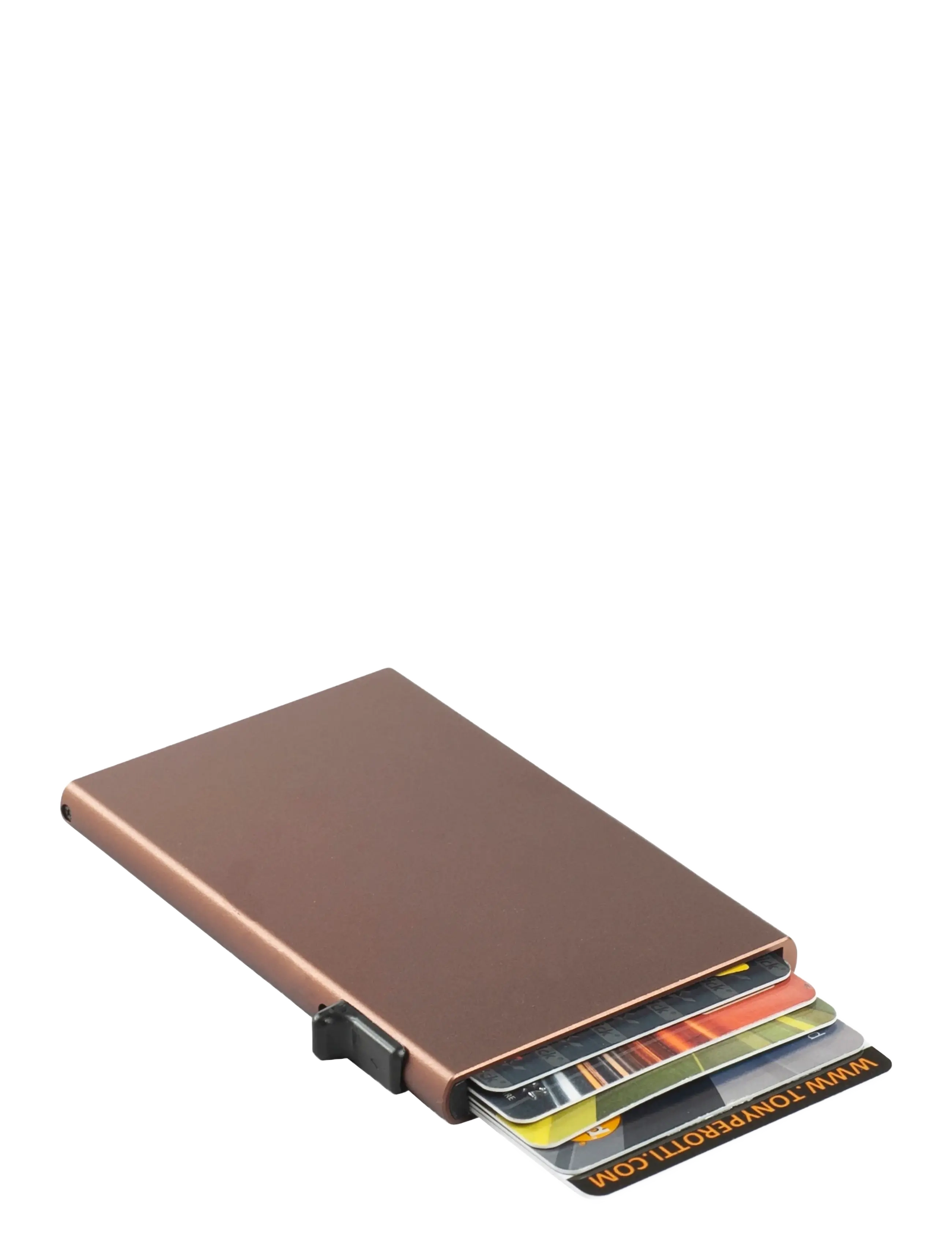 Tony Perotti - Furbo single Aluminum cardholder - punge - dark brown - 1