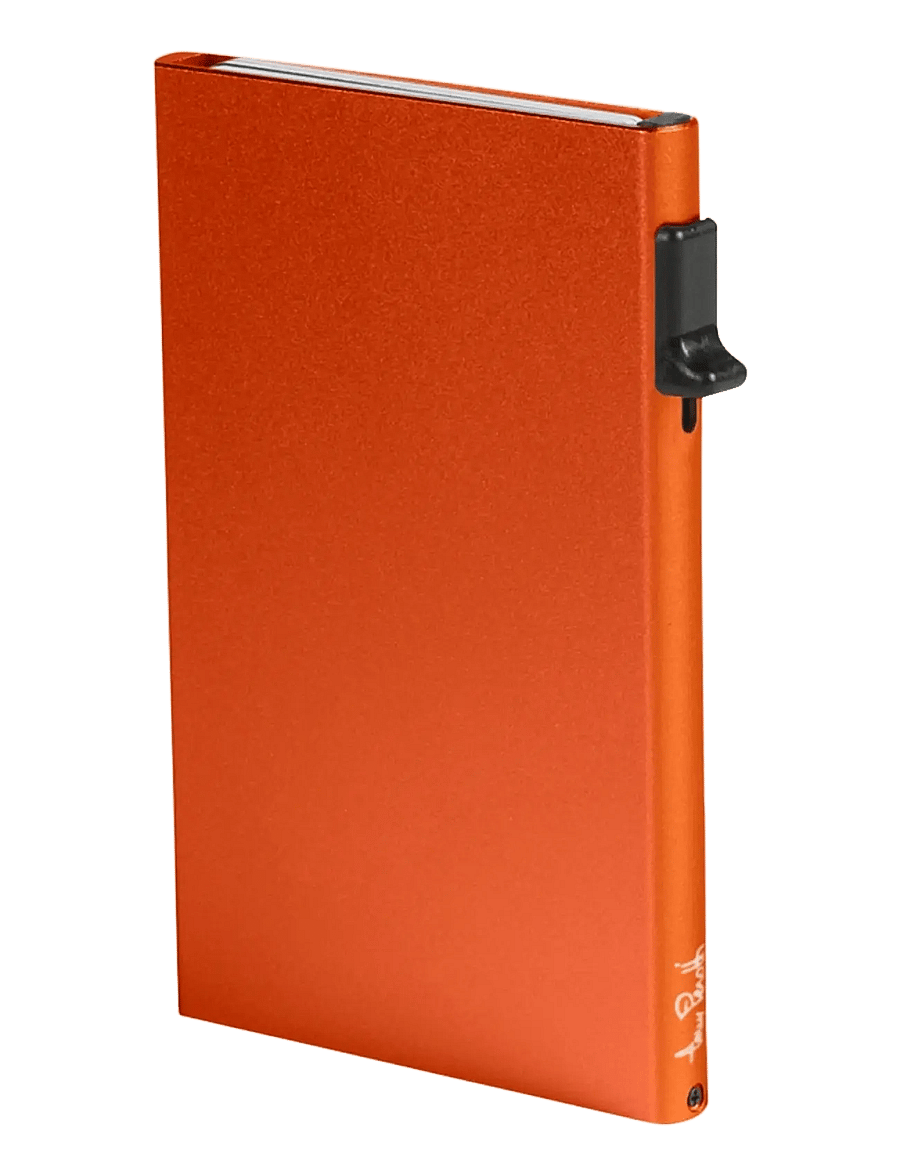Tony Perotti - Furbo single Aluminum cardholder - wallets & cases - orange - 0
