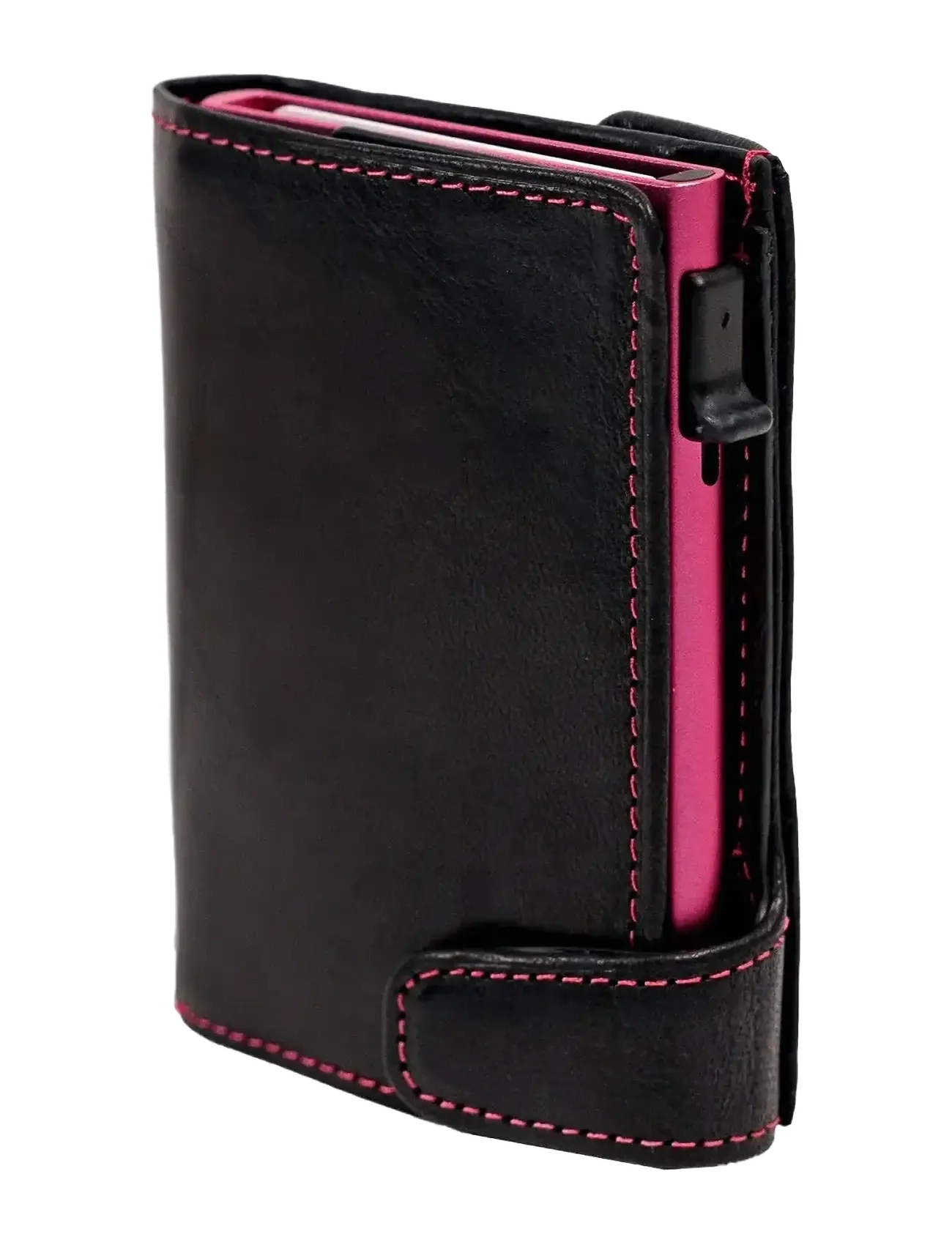 Tony Perotti Furbo cardholder w/ banknote and coin pocket - Kortholdere - FUNCHSIA/SCHWARZ / black