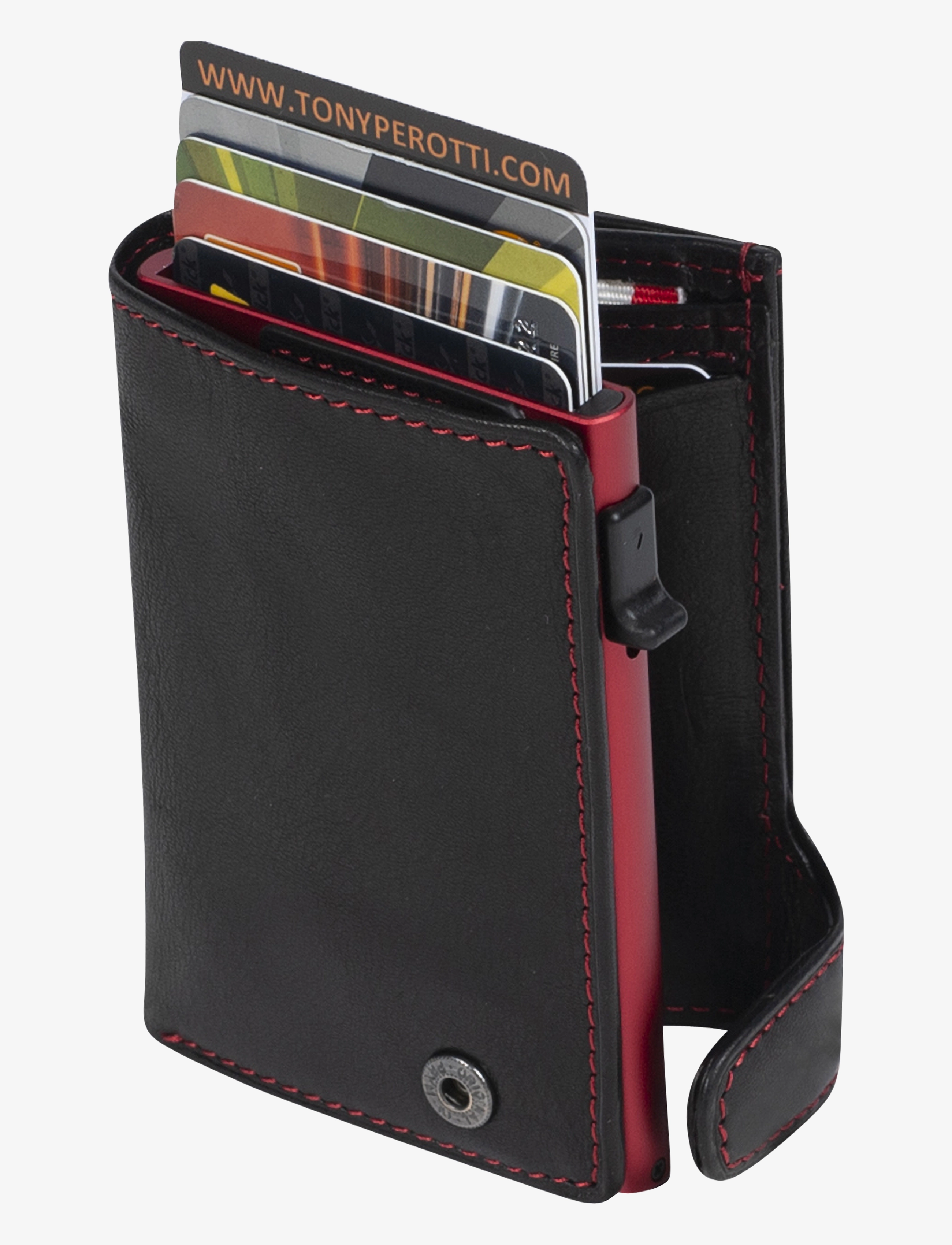Tony Perotti Furbo cardholder w/ banknote and coin pocket - Punge & Kortholdere - BLACK / black