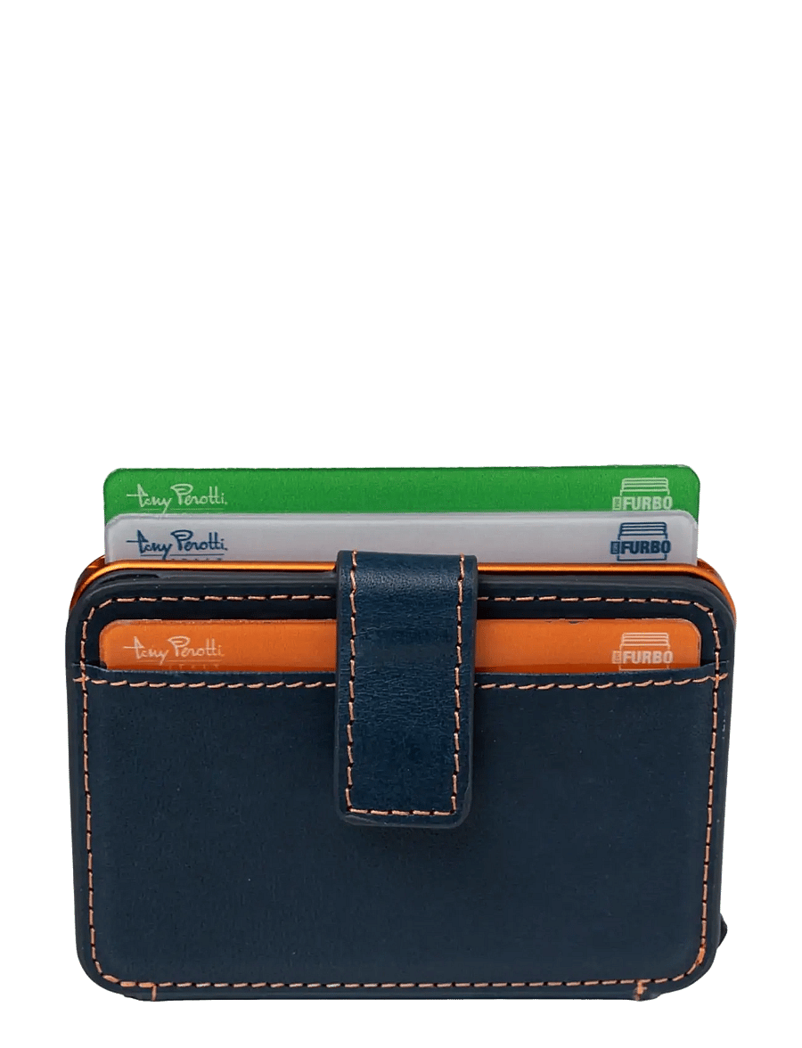 Tony Perotti - Furbo Evo Large with banknote and coin compartment - plånböcker & fodral - blue - 0