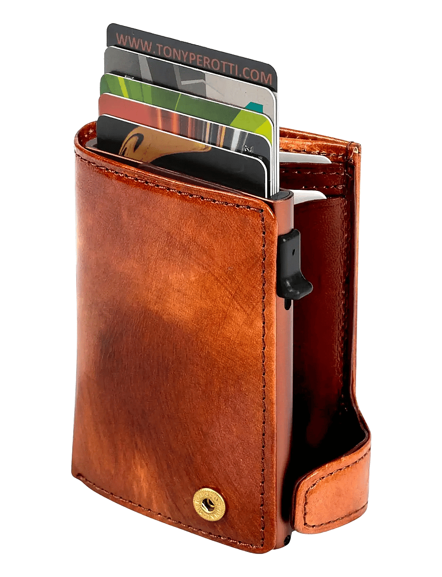 Tony Perotti - Furbo cardholder w/ banknote and coin pocket - wallets & cases - cognac - 0