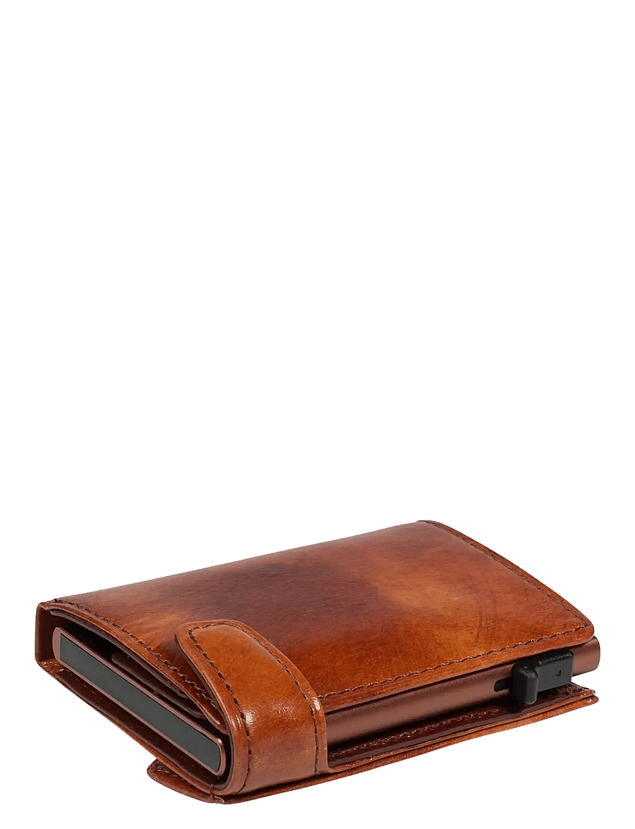 Tony Perotti - Furbo cardholder w/ banknote and coin pocket - wallets & cases - cognac - 1