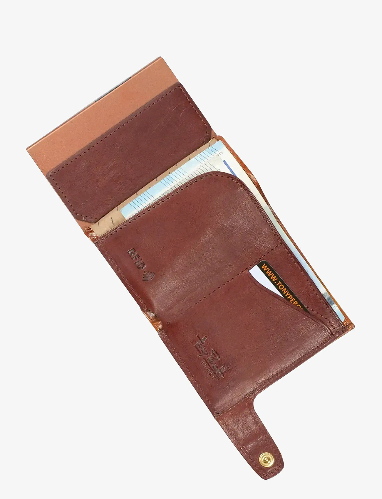 Tony Perotti - Furbo cardholder w/ banknote and coin pocket - wallets & cases - cognac - 2
