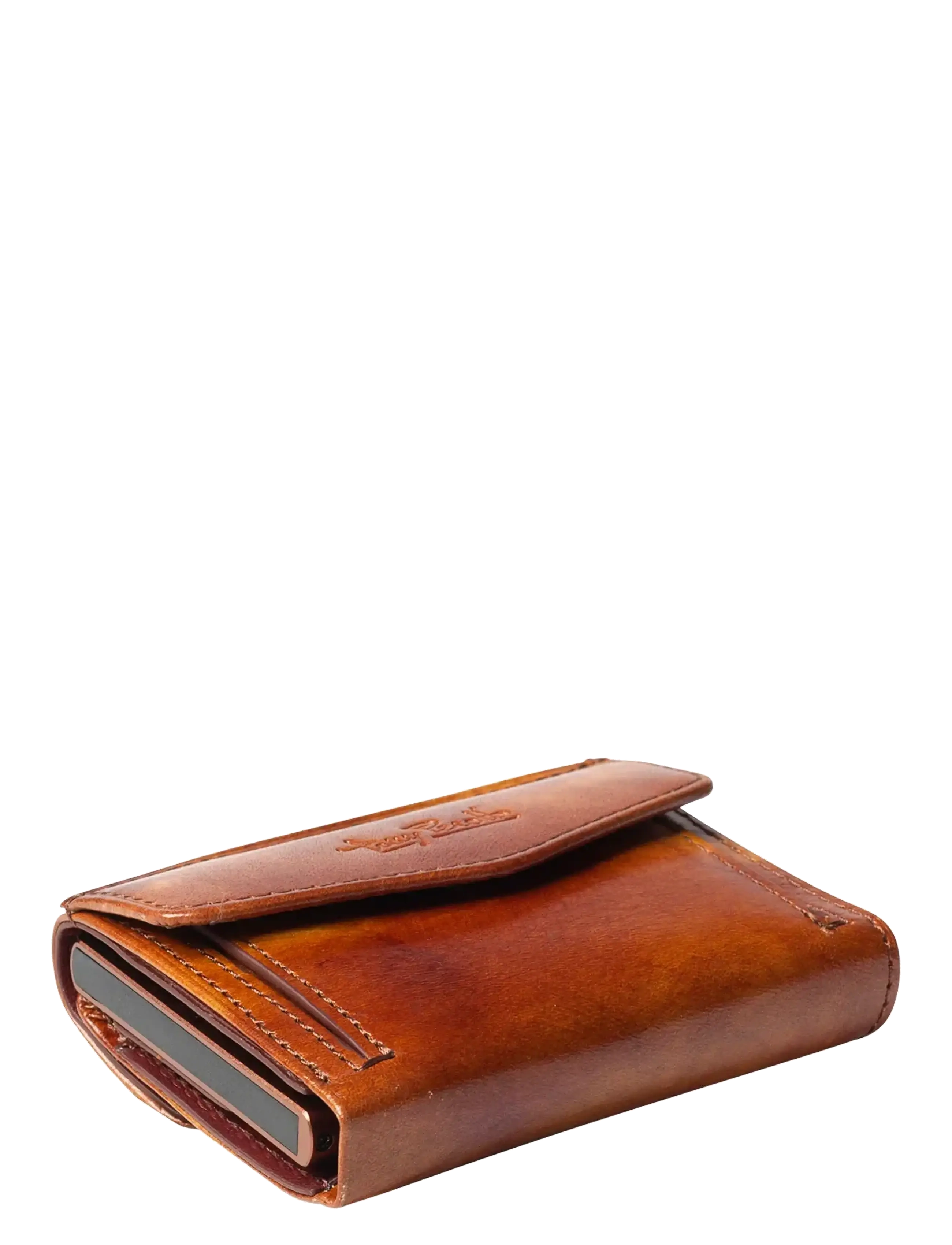Tony Perotti - Furbo cardholder w/ banknote and coin pocket - wallets & cases - cognac - 3
