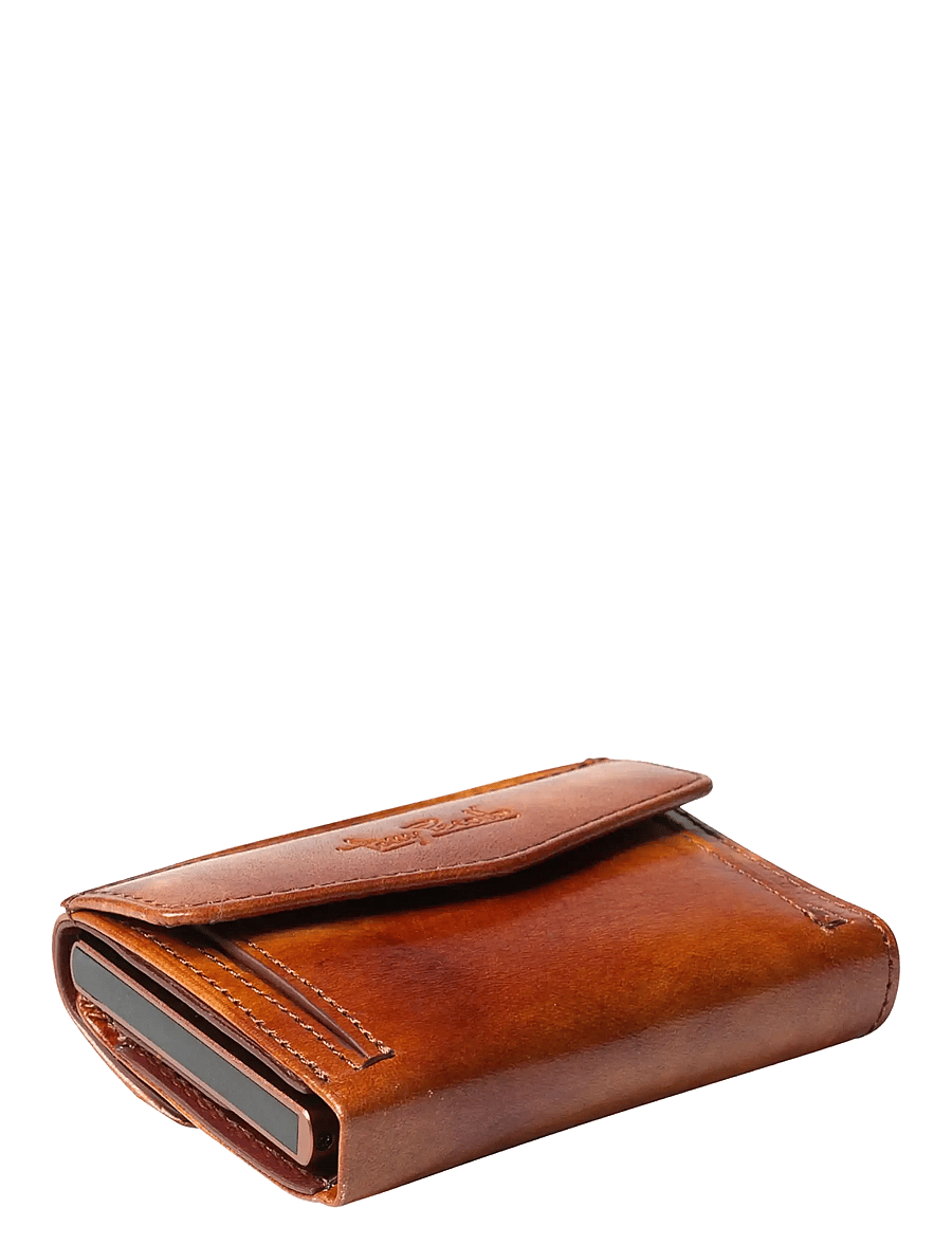 Tony Perotti - Furbo cardholder w/ banknote and coin pocket - wallets & cases - cognac - 3