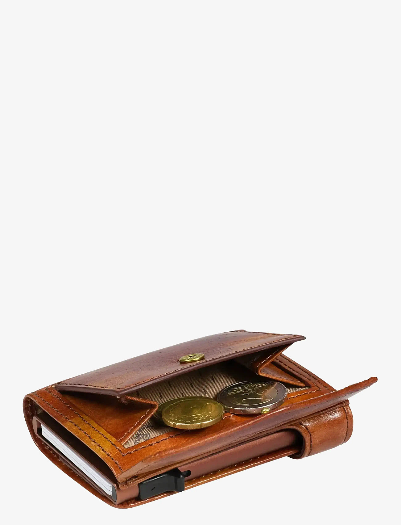 Tony Perotti - Furbo cardholder w/ banknote and coin pocket - wallets & cases - cognac - 4