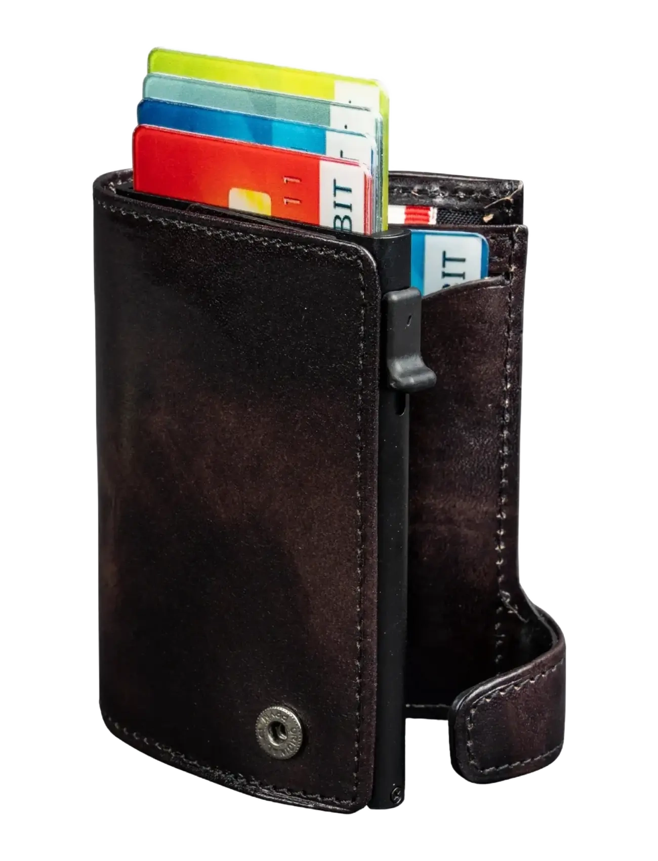 Tony Perotti Furbo van Gogh cardholder with banknote and coin pocket - Lompakot ja Kotelot - BLACK / brown