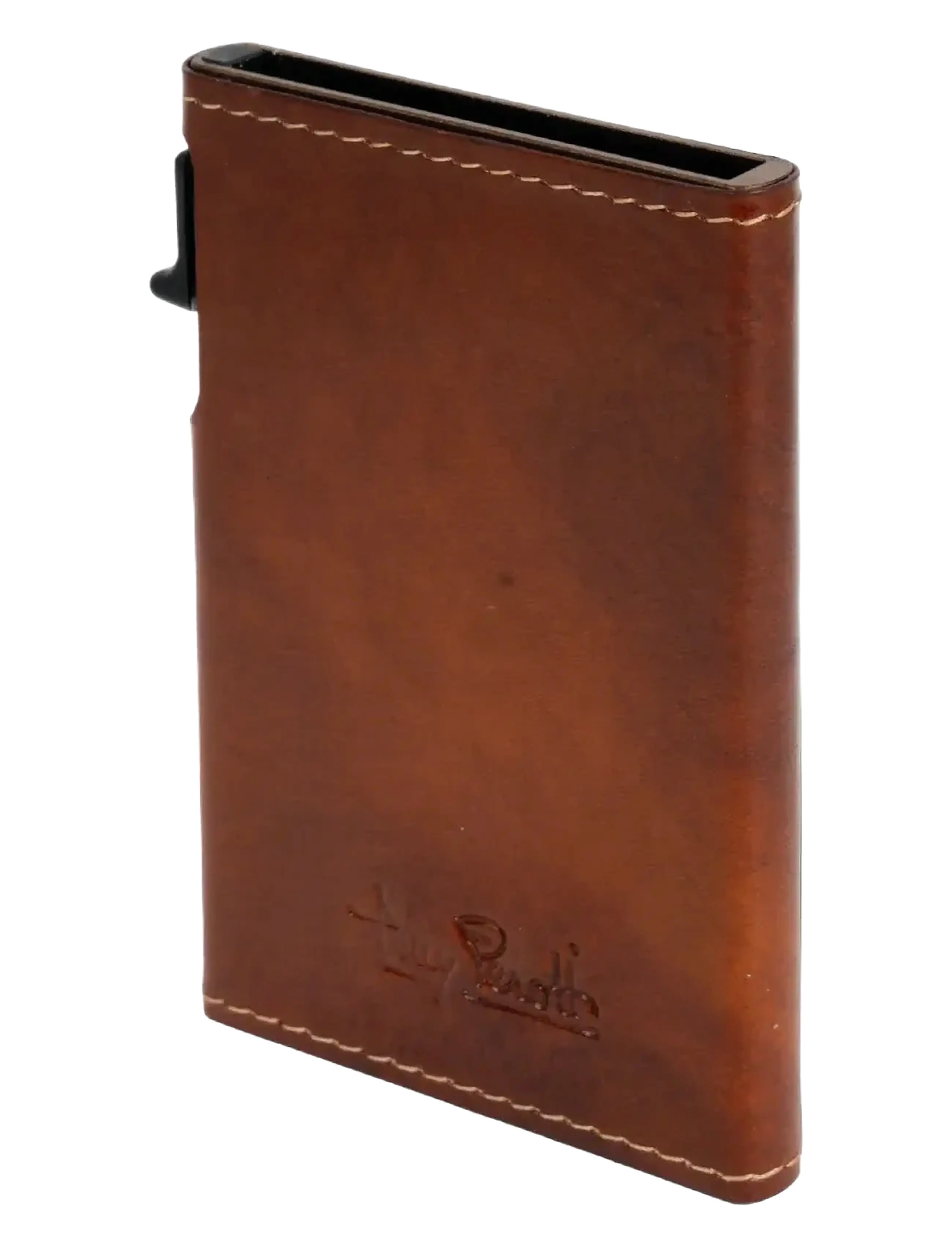 Furbo Slim Cardholder with outside card slot - COGNAC