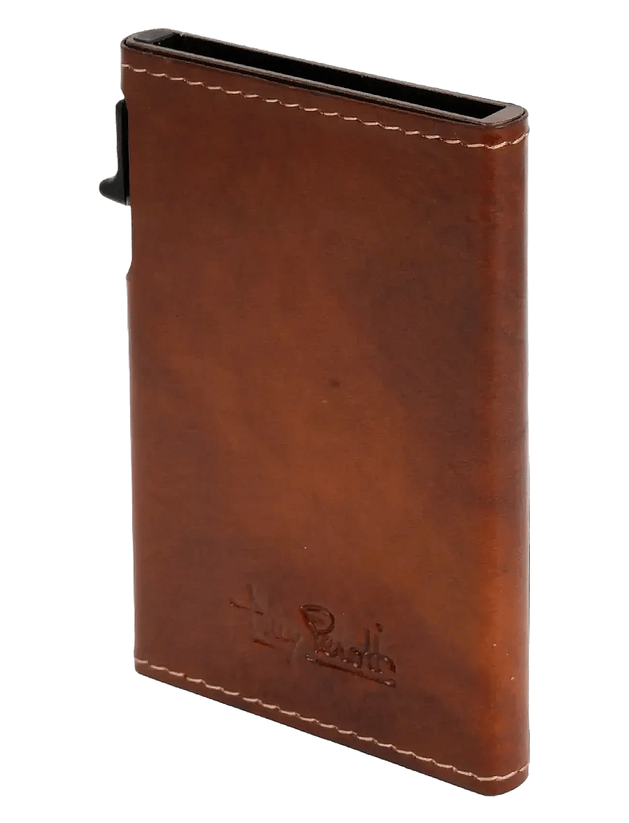 Tony Perotti - Furbo Slim Cardholder with outside card slot - punge - cognac - 0