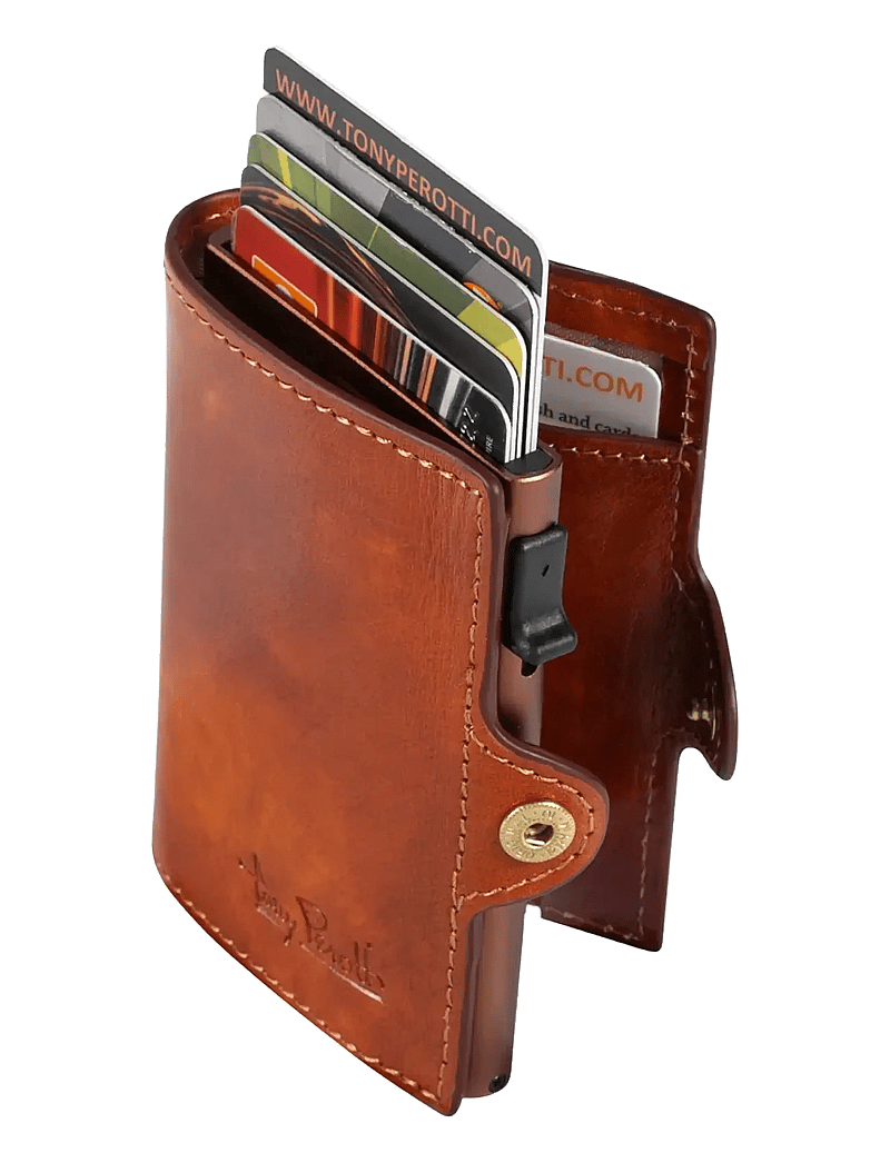 Tony Perotti - Furbo Carbon cardholder w/ banknote pocket - kaardihoidjad - cognac - 0