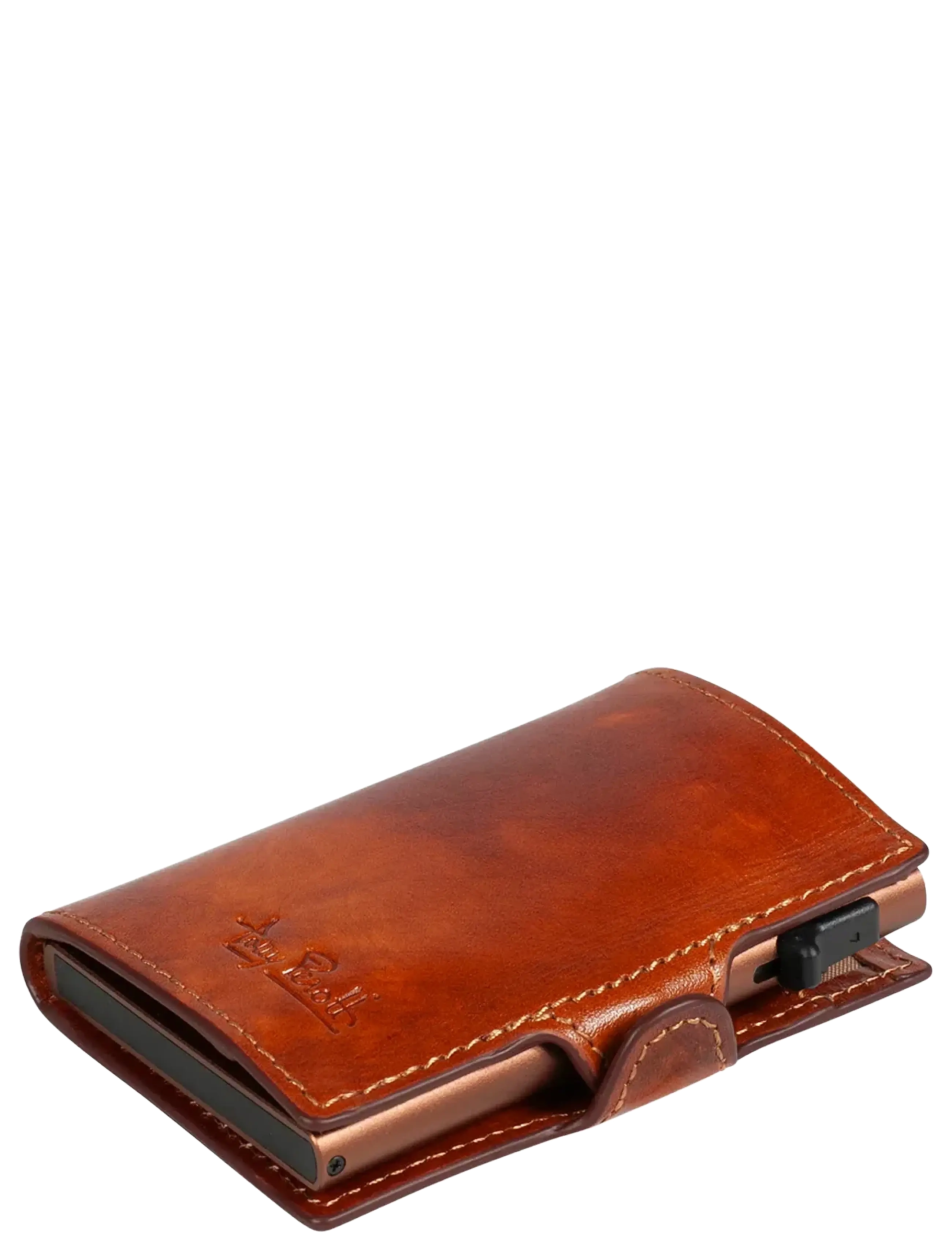 Tony Perotti - Furbo Carbon cardholder w/ banknote pocket - brieftaschen und taschen - cognac - 1