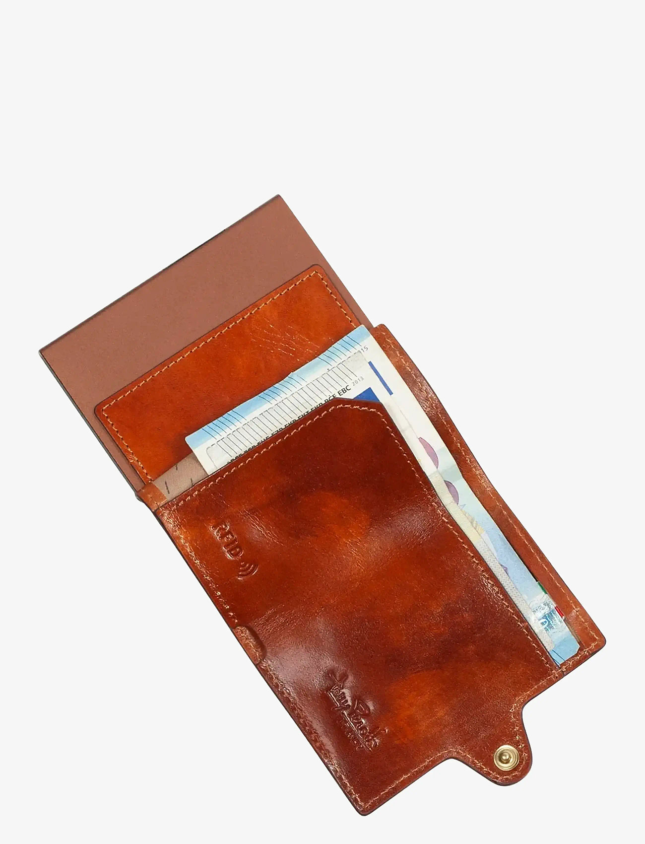 Tony Perotti - Furbo Carbon cardholder w/ banknote pocket - kaardihoidjad - cognac - 2