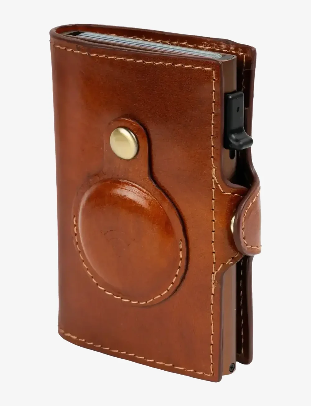 Tony Perotti - Furbo cardholder w/ AirTag - portemonnees en koffers - cognac - 0