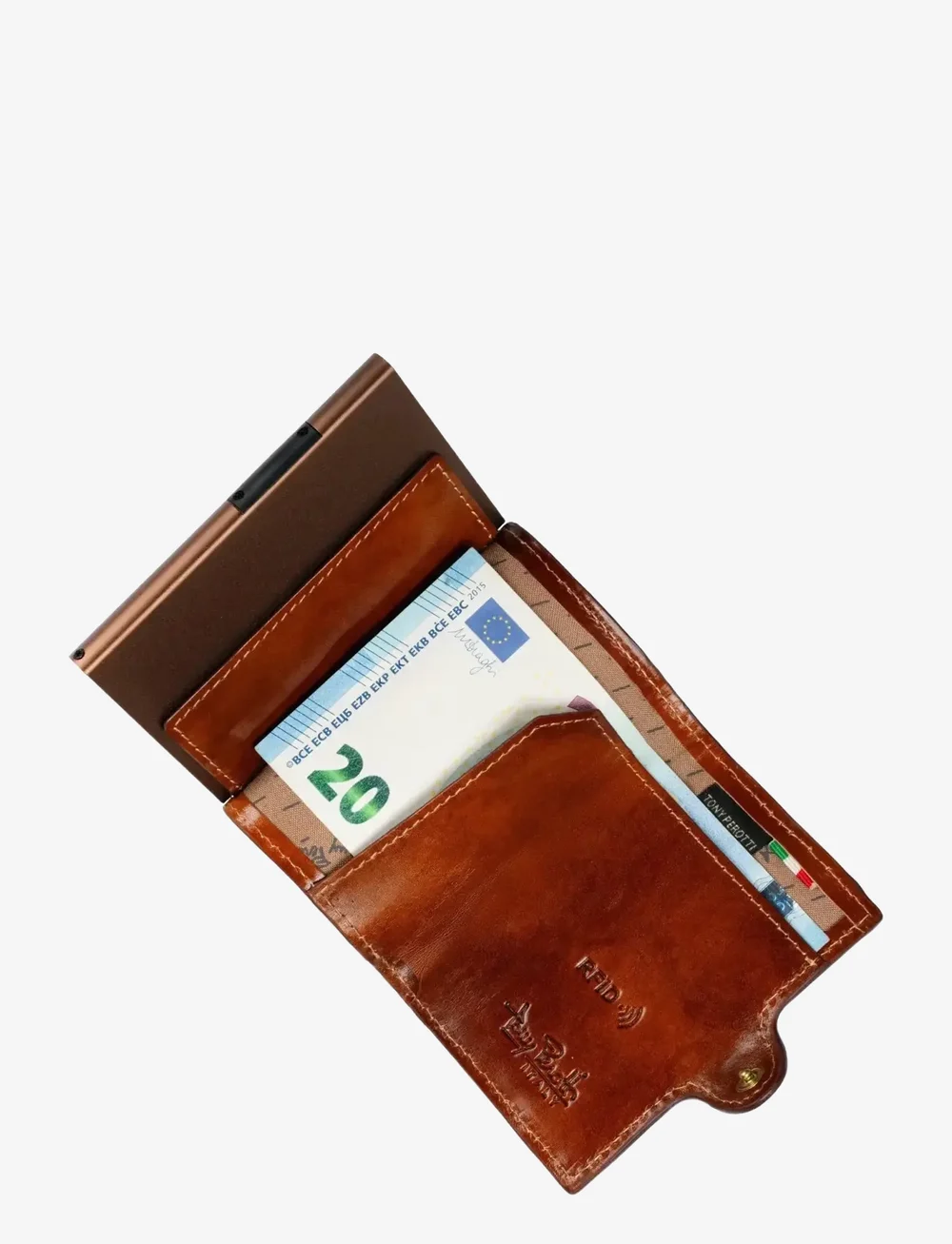 Tony Perotti - Furbo cardholder w/ AirTag - portemonnees en koffers - cognac - 4
