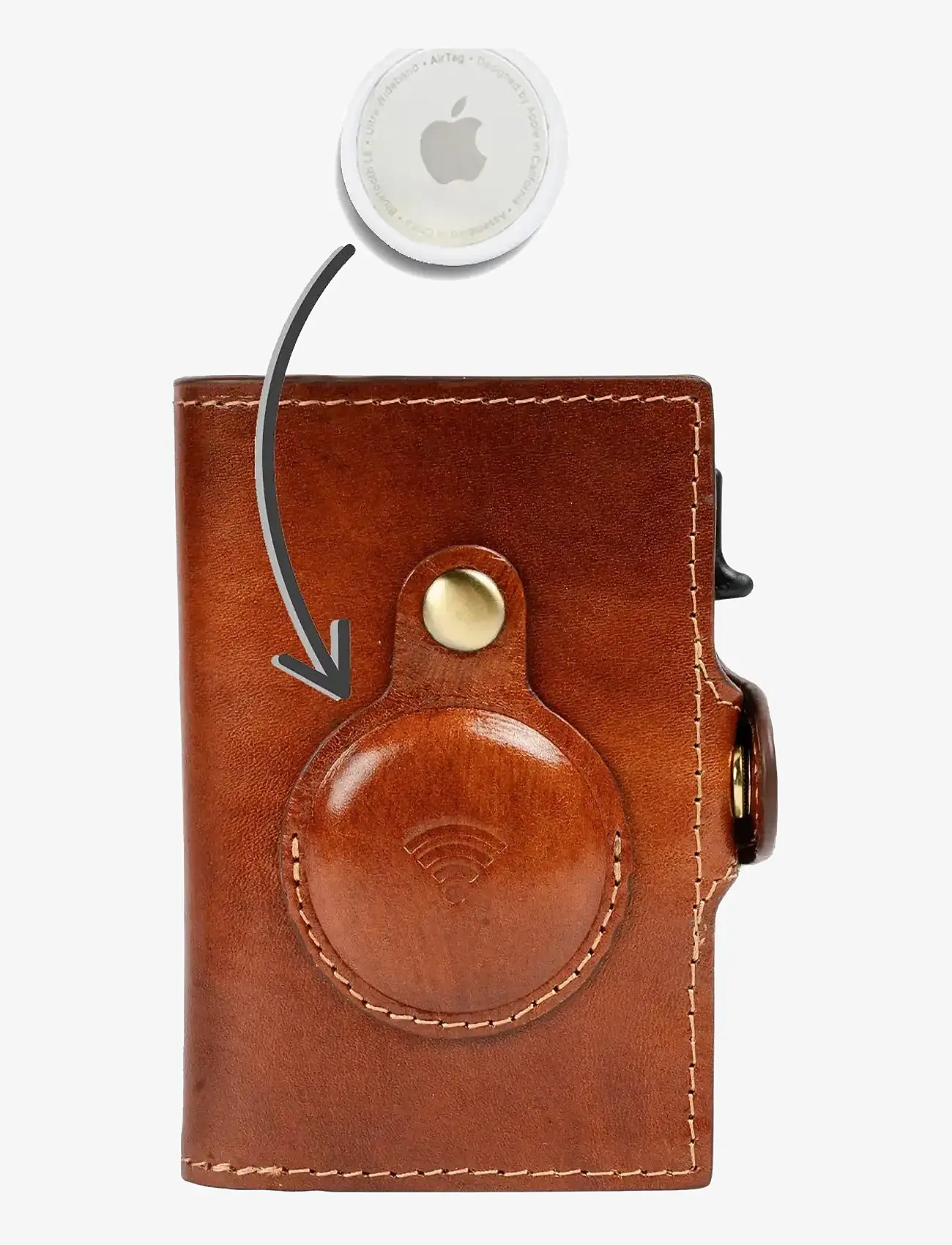 Tony Perotti - Furbo cardholder w/ AirTag - piniginės ir dėklai - cognac - 5