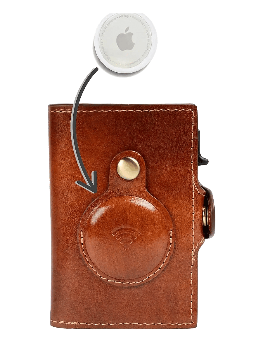 Tony Perotti - Furbo cardholder w/ AirTag - lompakot ja kotelot - cognac - 5