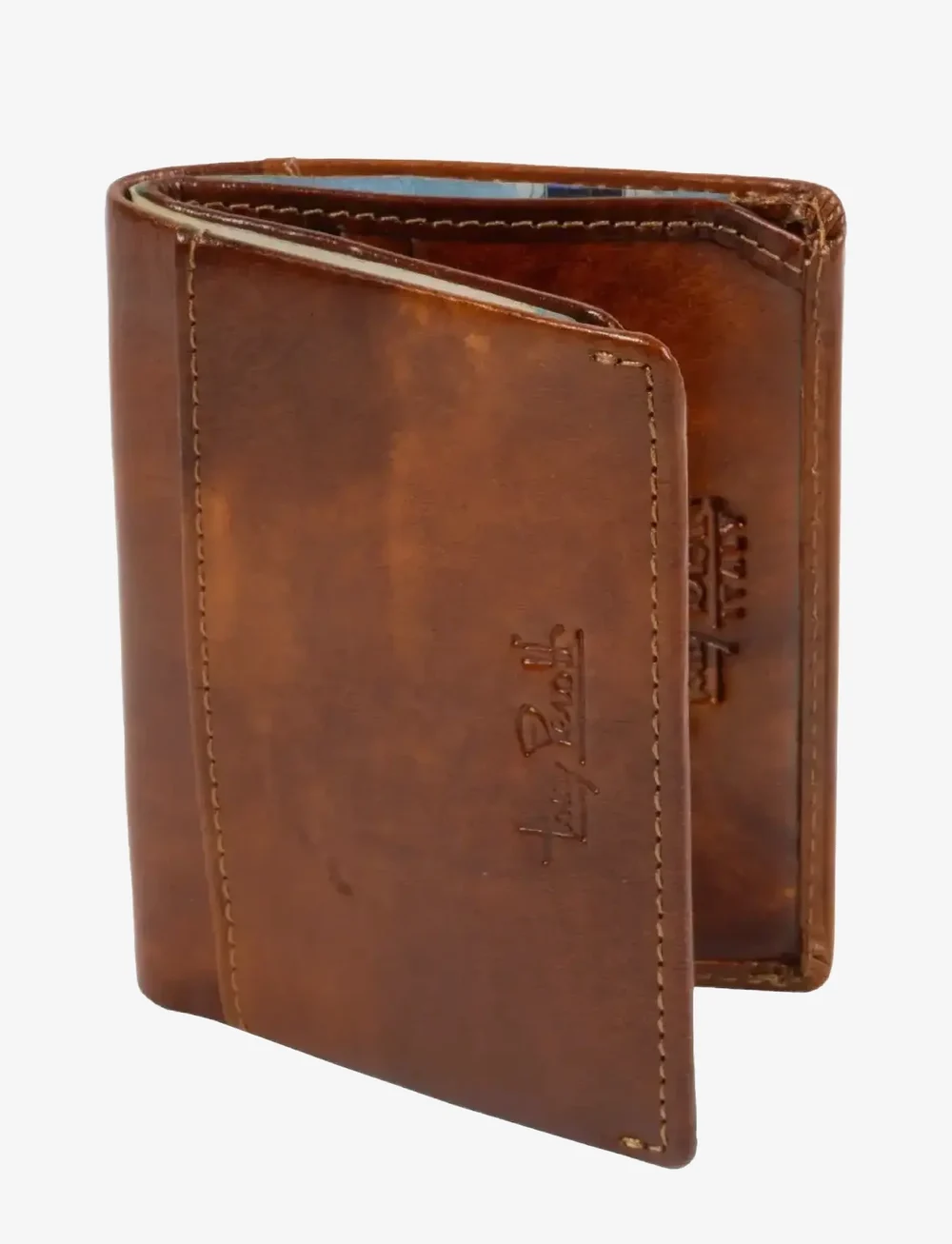 Tony Perotti - Creditcard wallet, fold, w/ banknote pocket - wallets & cases - cognac - 1