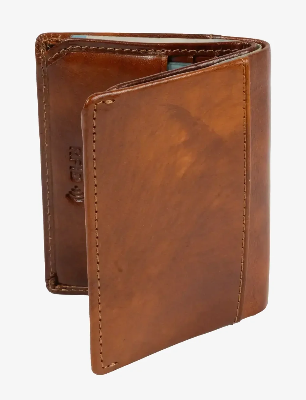 Tony Perotti - Creditcard wallet, fold, w/ banknote pocket - wallets & cases - cognac - 2