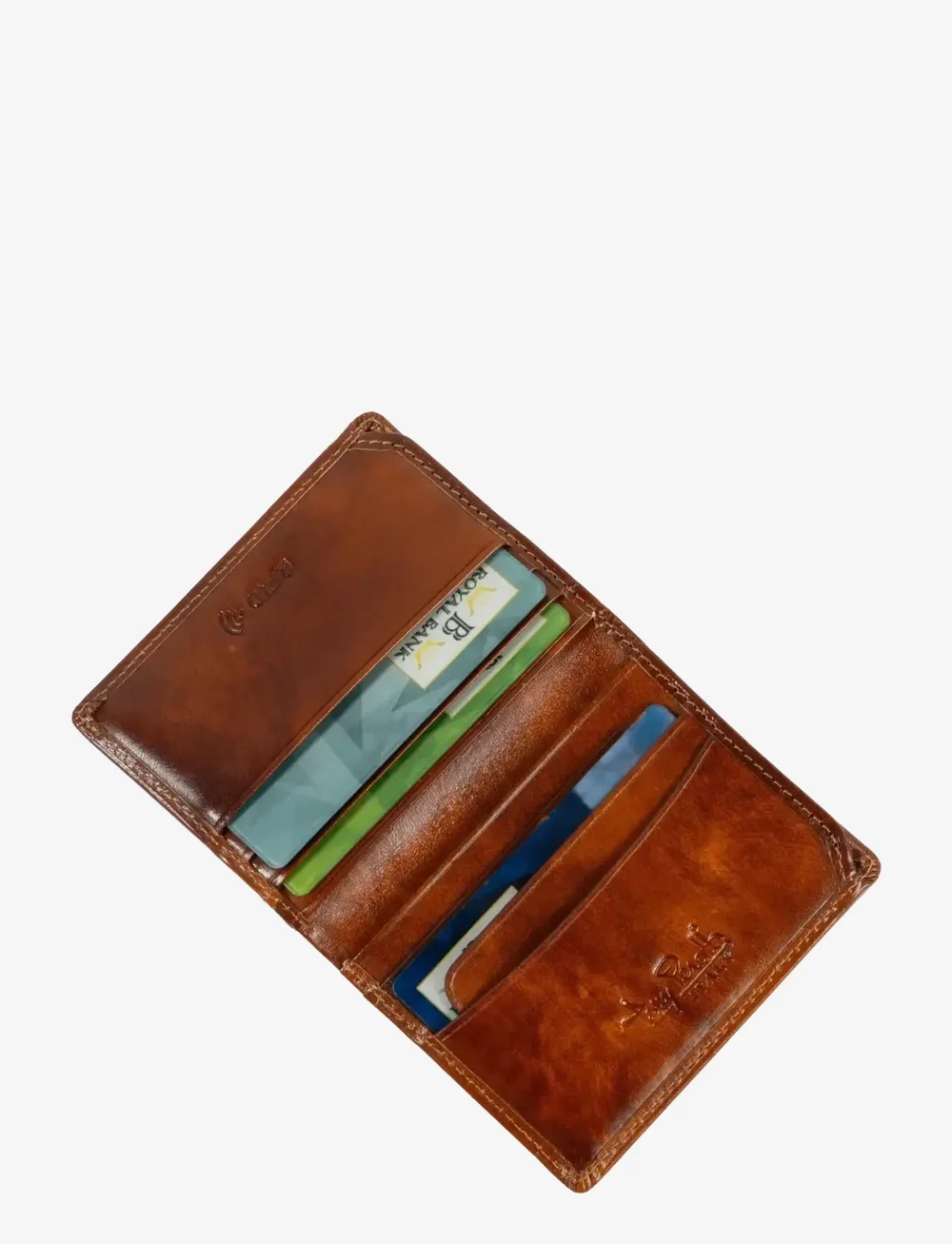 Tony Perotti - Creditcard wallet, fold, w/ banknote pocket - wallets & cases - cognac - 3