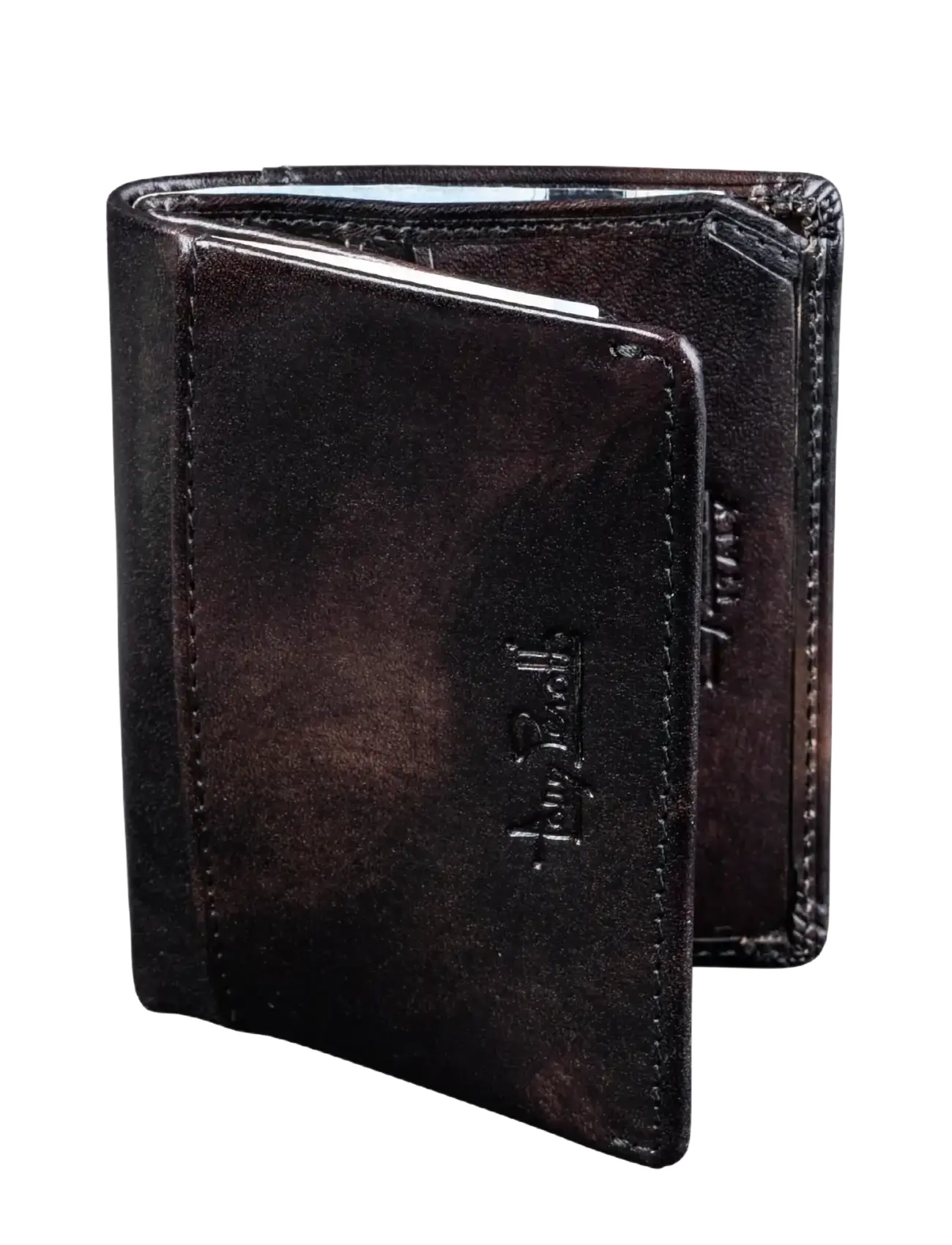 Tony Perotti Creditcard wallet, fold, w/ banknote pocket van Gogh - Neuheiten - BLACK / brown
