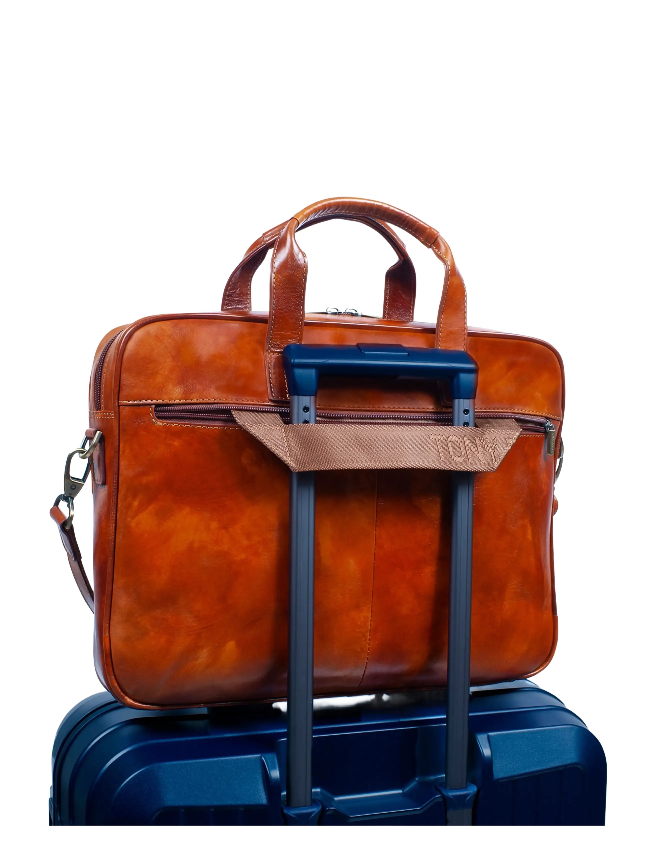 Tony Perotti - 1 compartment Laptop bag van Gogh - nach anlass kaufen - cognac - 2