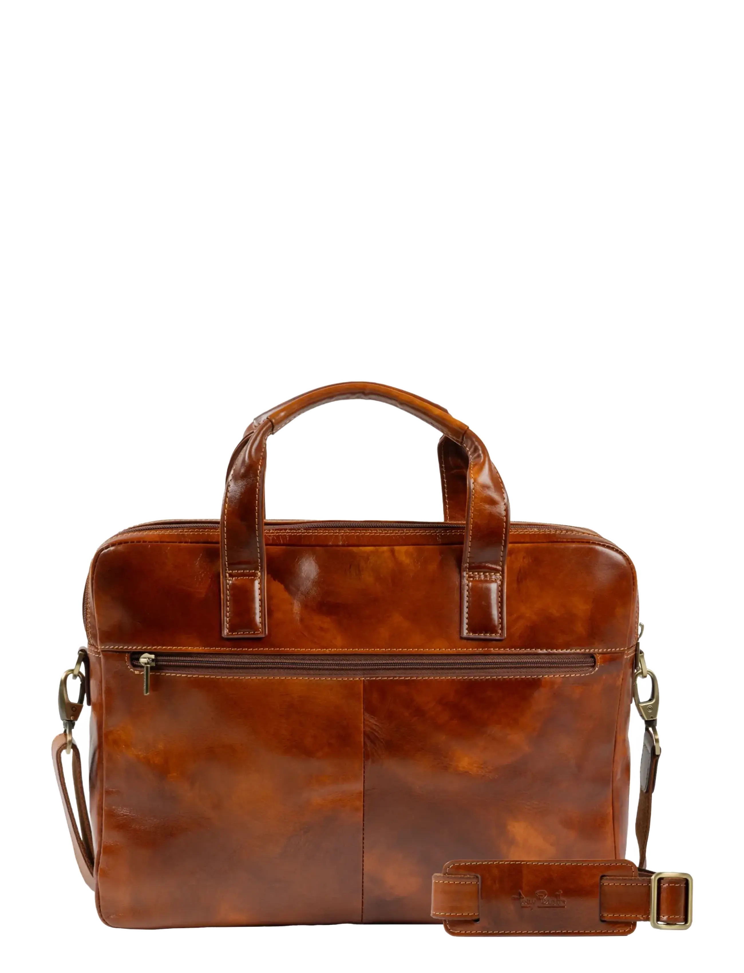 Tony Perotti 2 comp. Laptop briefcase van Gogh - Nyheder - COGNAC / brown
