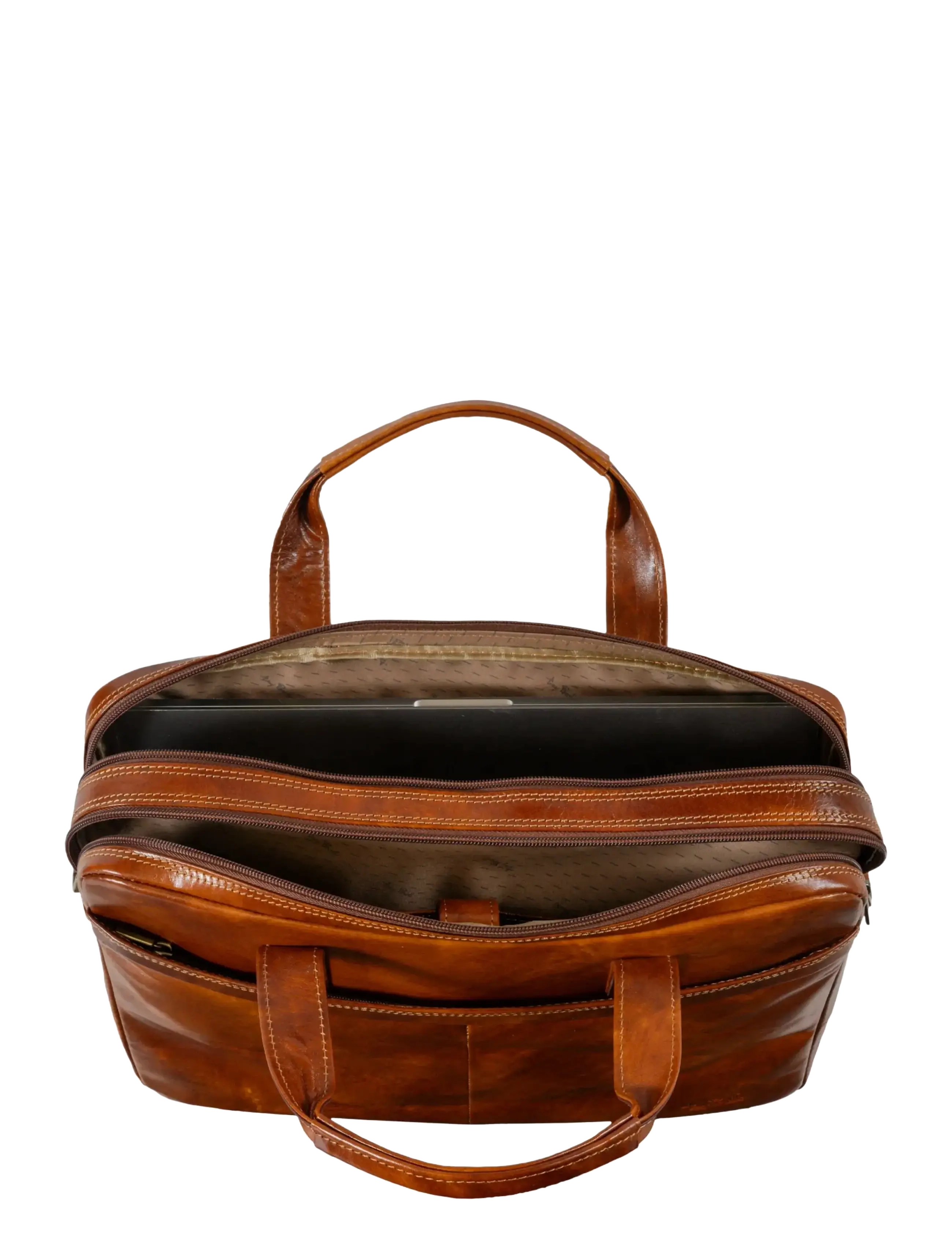 Tony Perotti - 2 comp. Laptop briefcase van Gogh - achetez selon l'occasion - cognac - 1