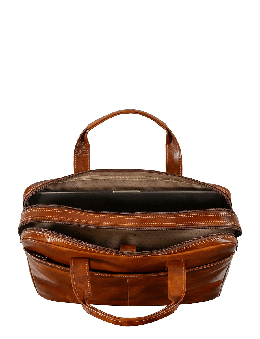 Tony Perotti - 2 comp. Laptop briefcase van Gogh - achetez selon l'occasion - cognac - 1