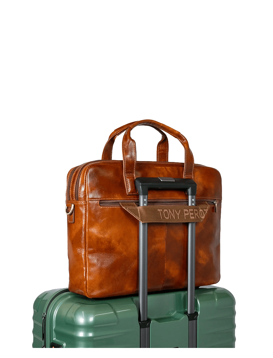 Tony Perotti - 2 comp. Laptop briefcase van Gogh - achetez selon l'occasion - cognac - 2