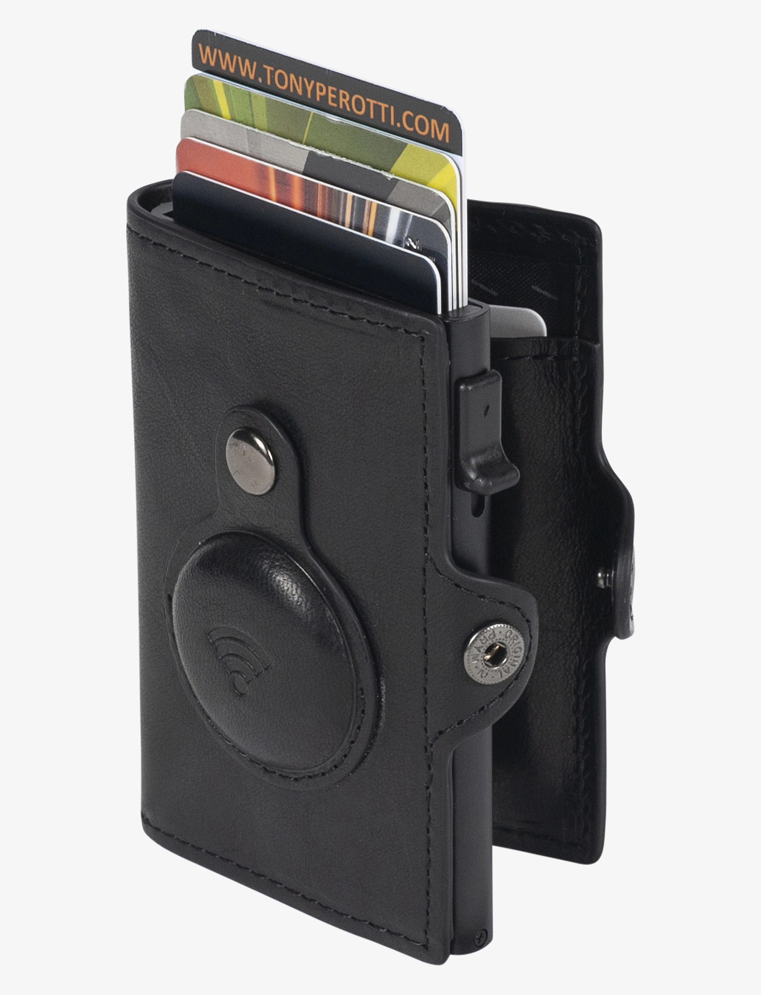 Tony Perotti Furbo Cardholder W/ Airtag, Mænd, AirTag Kortholder, Sort, Str: 7.3X2.5X10CM