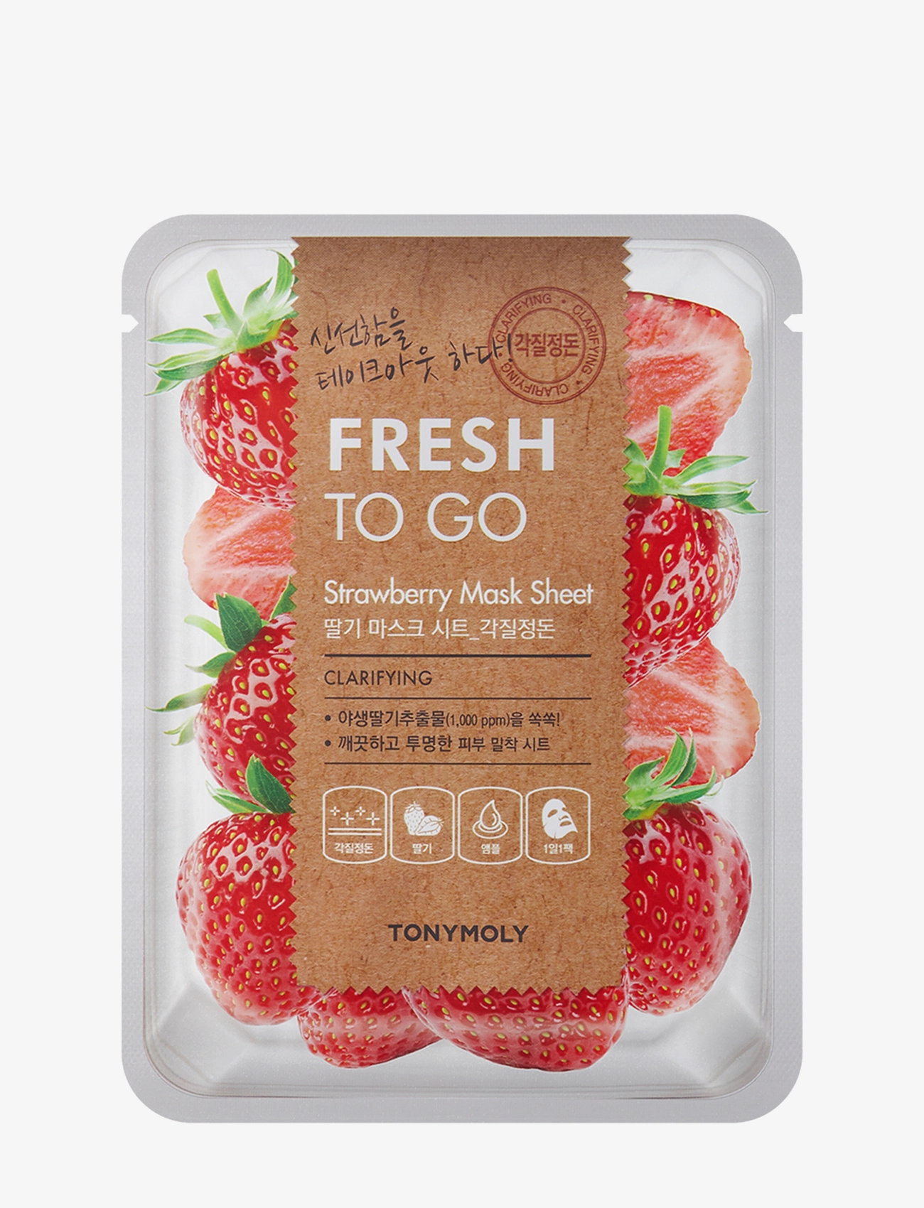 Tonymoly Tonymoly Fresh To Go Strawberry Mask Sheet, 20 g, Nude, Masker > Sheetmask, Dame